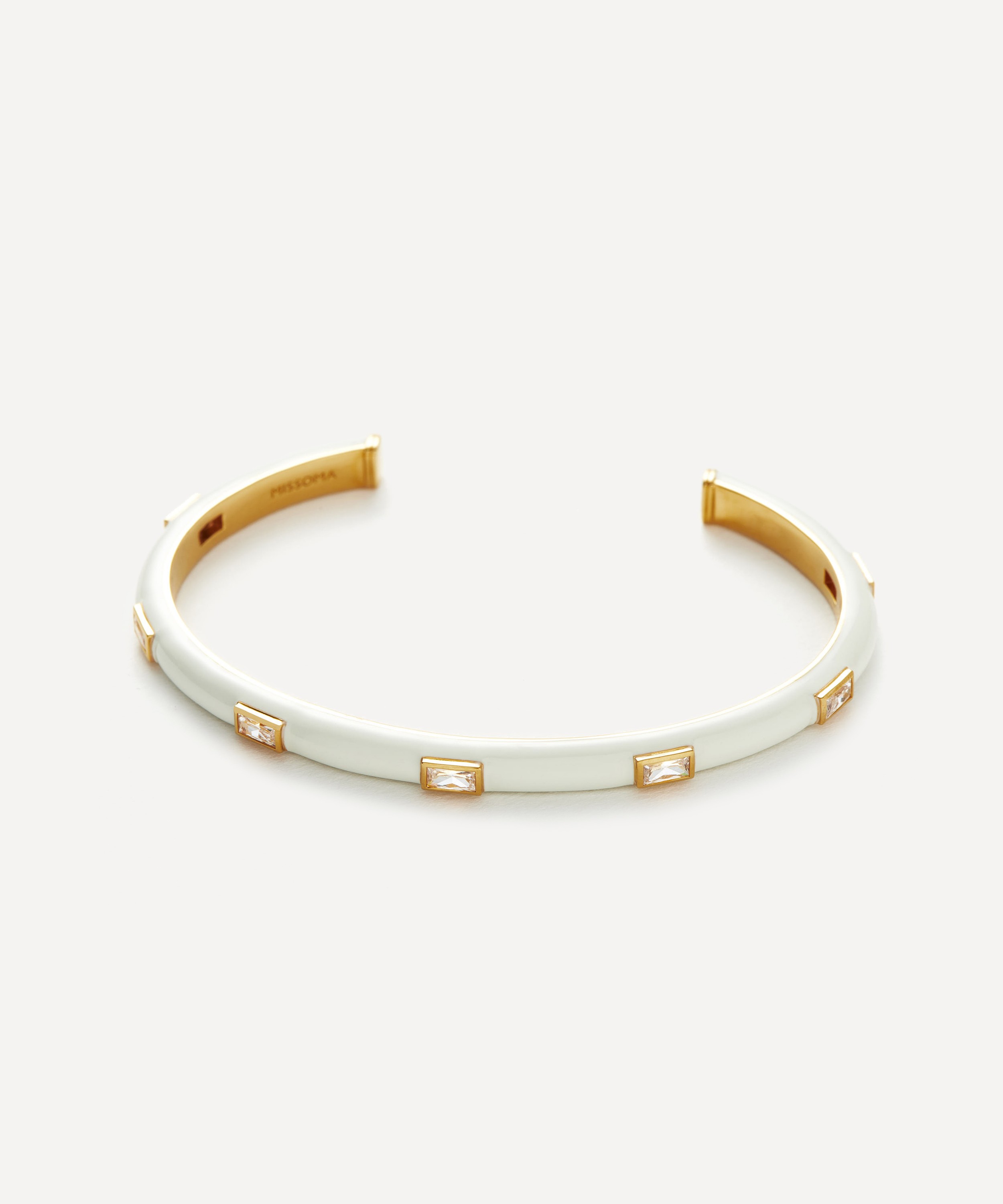 Missoma - 18ct Gold-Plated Vermeil Silver Enamel and Stone Cuff Bracelet image number 4