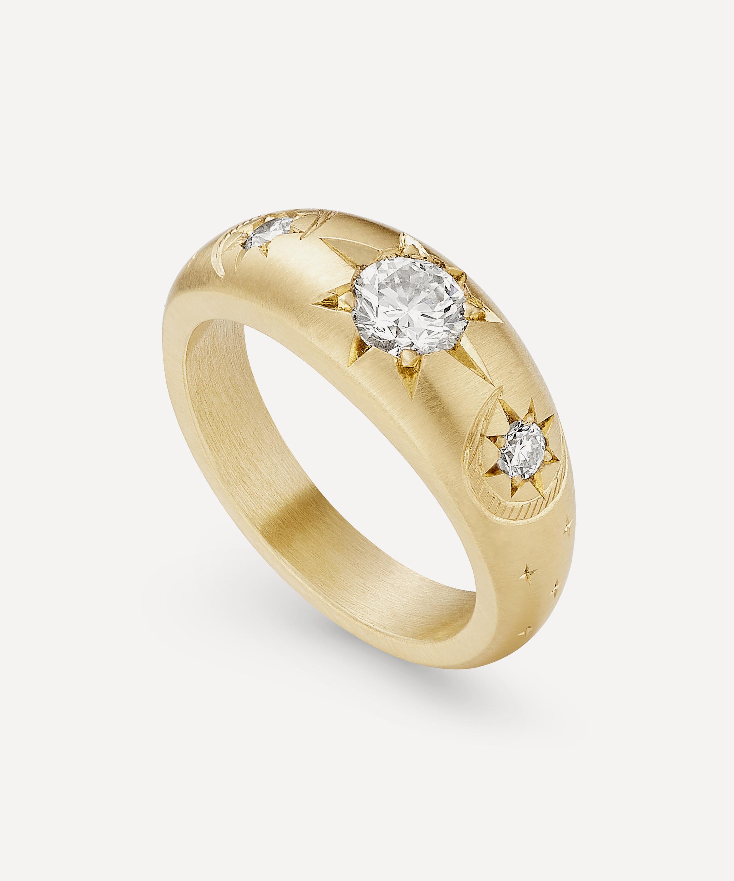 Cece Jewellery - 18ct Gold Cresent Moon Ring image number 0