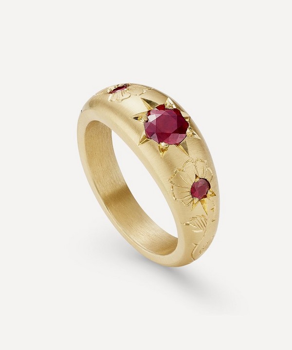 Cece Jewellery - 18ct Gold Wild Rosebud Ring image number null