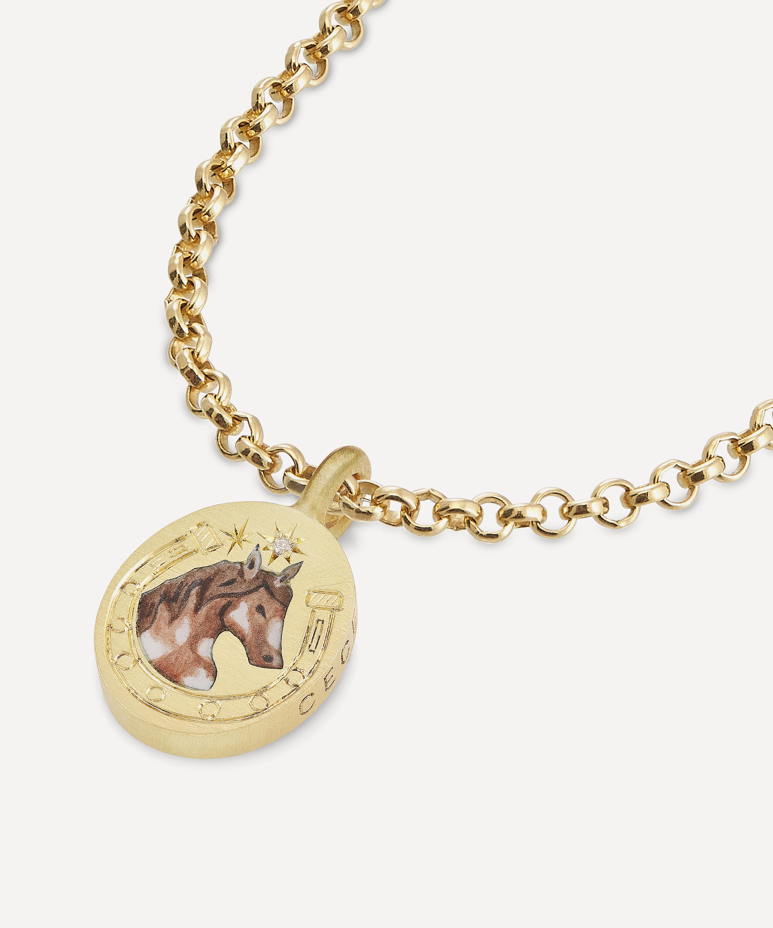Cece Jewellery - 18ct Gold Wild Horse Pendant Necklace image number 0