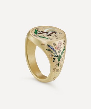 Cece Jewellery - 18ct Gold Wild Horse Signet Ring image number 3