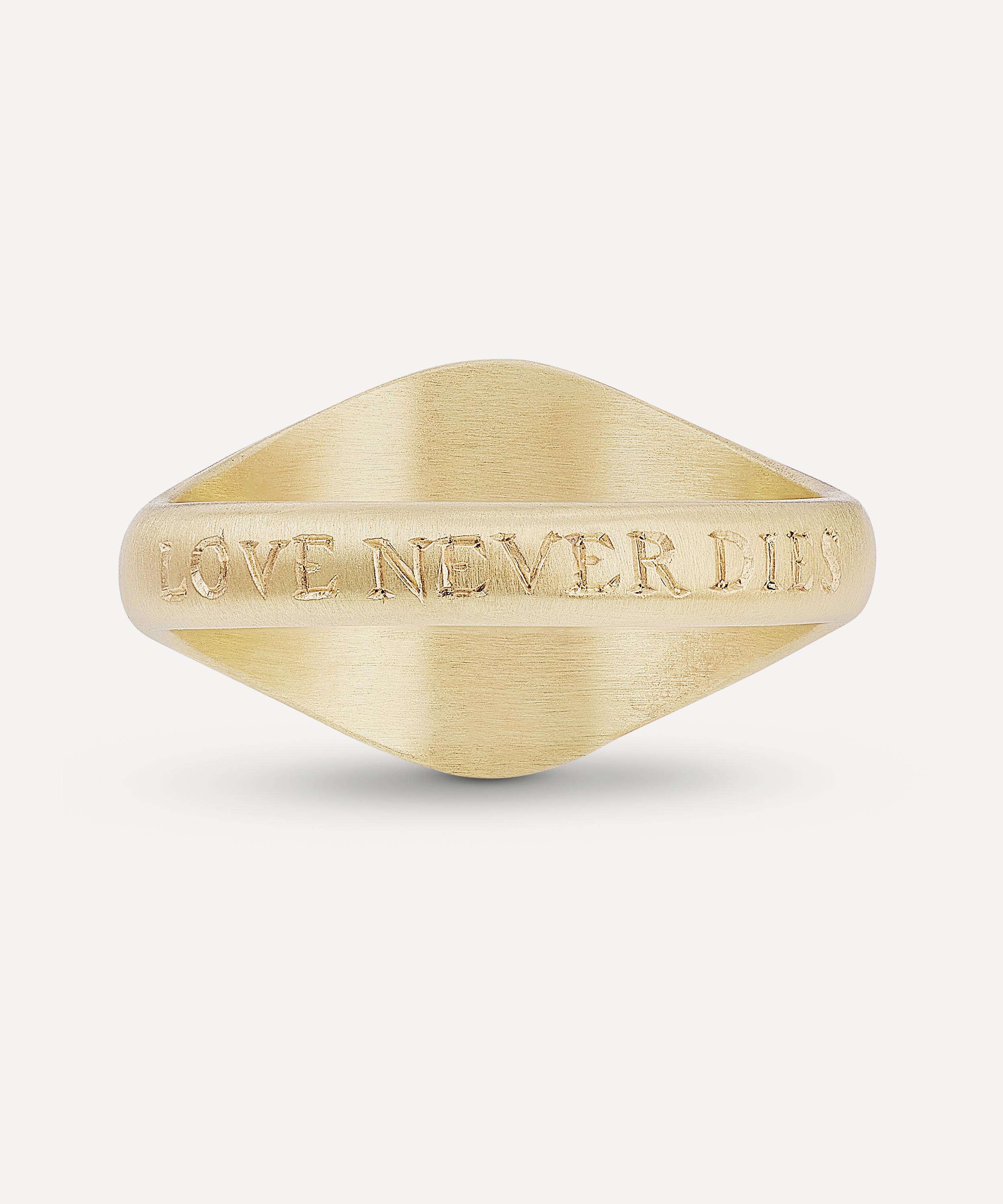 Cece Jewellery - 18ct Gold Skeleton Lovers Signet Ring image number 2