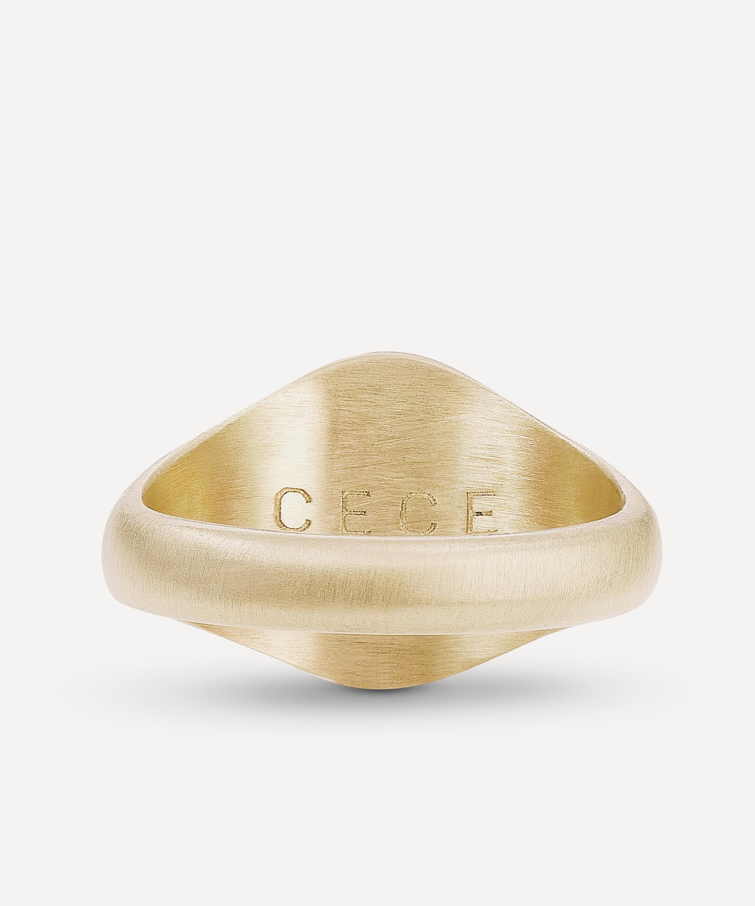 Cece Jewellery - 18ct Gold Skeleton Lovers Signet Ring image number 7