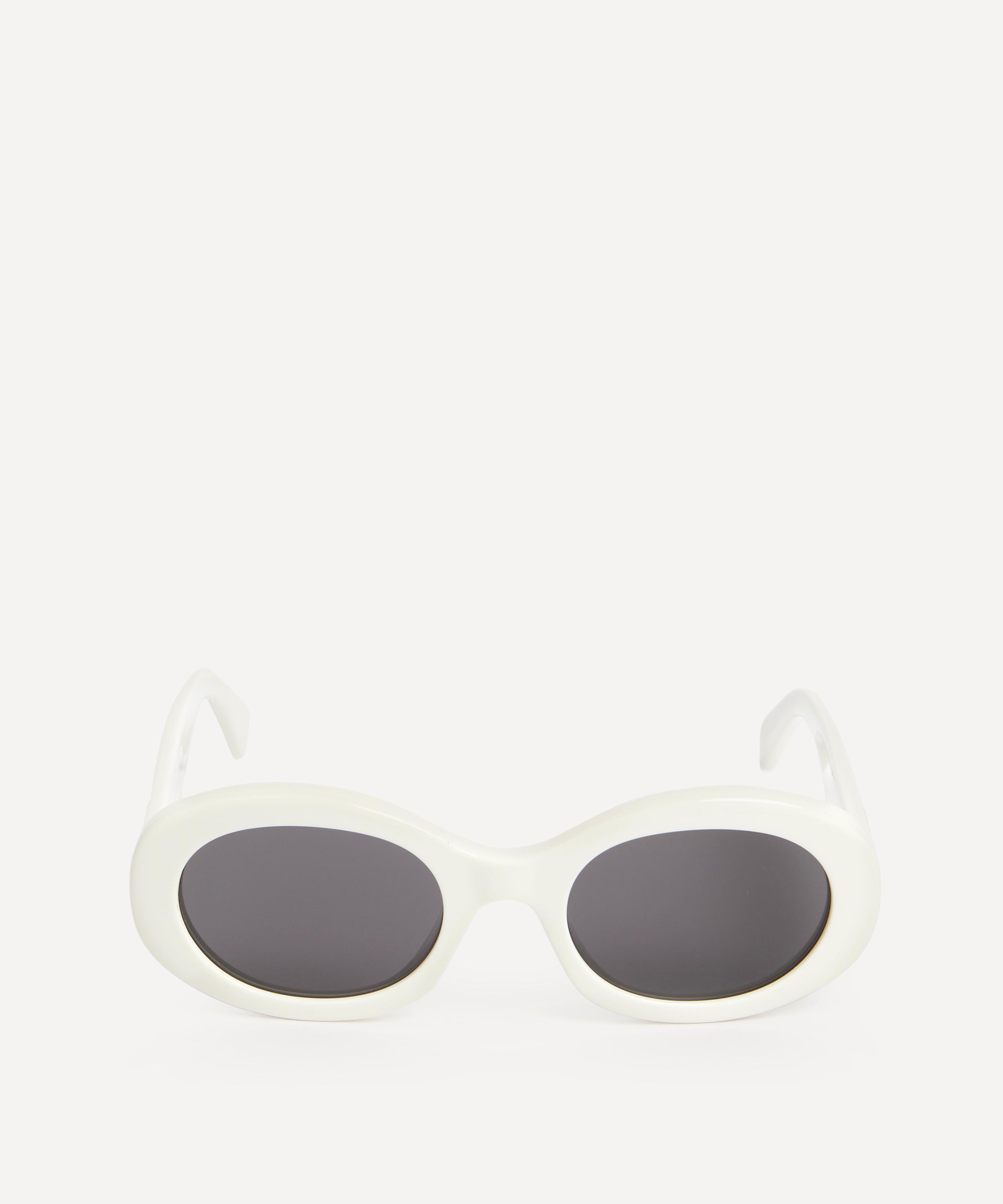 Celine - Triomphe White Acetate Oval Sunglasses image number 0