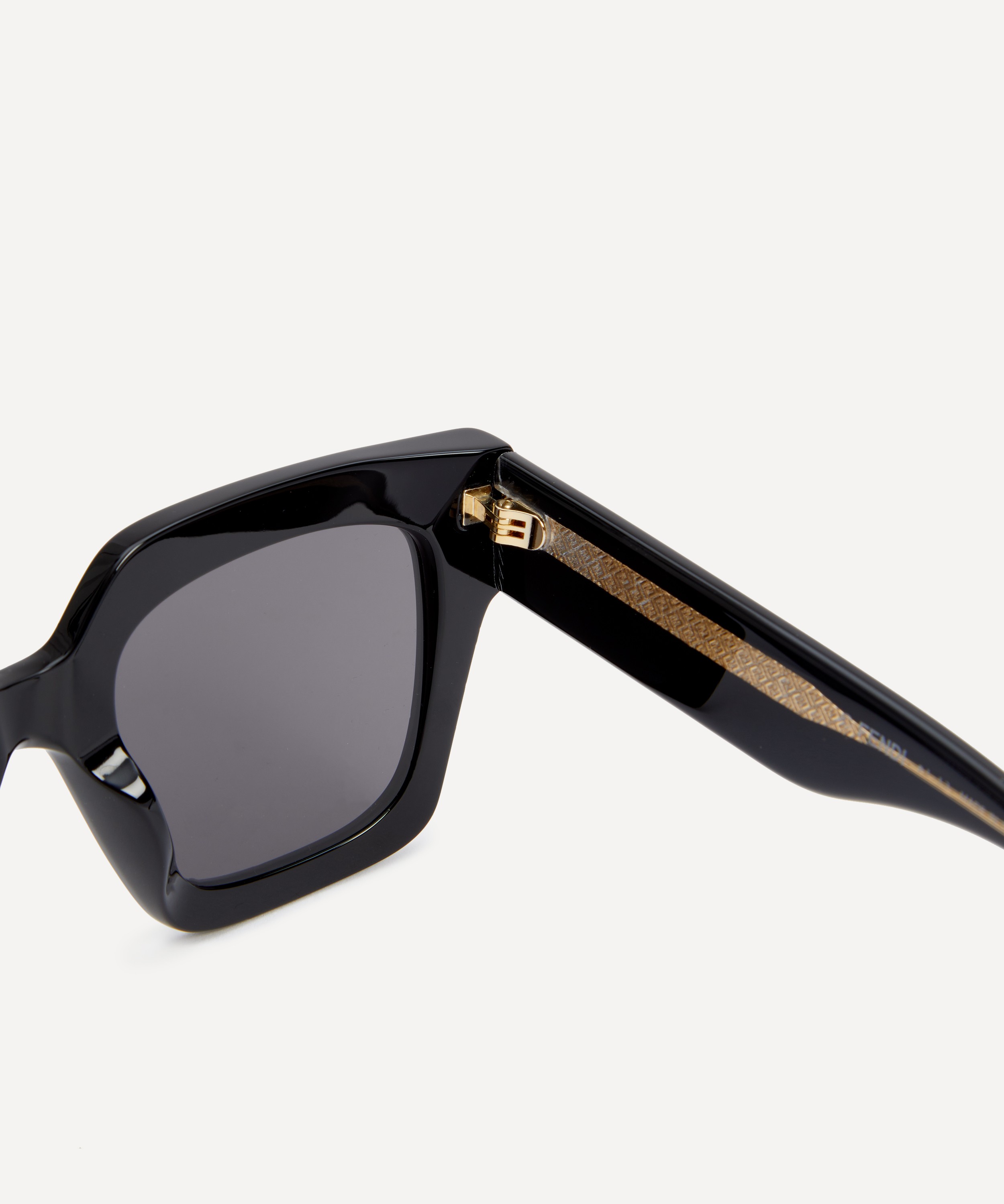 FENDI EYEWEAR Oversized square-frame acetate and gold-tone sunglasses