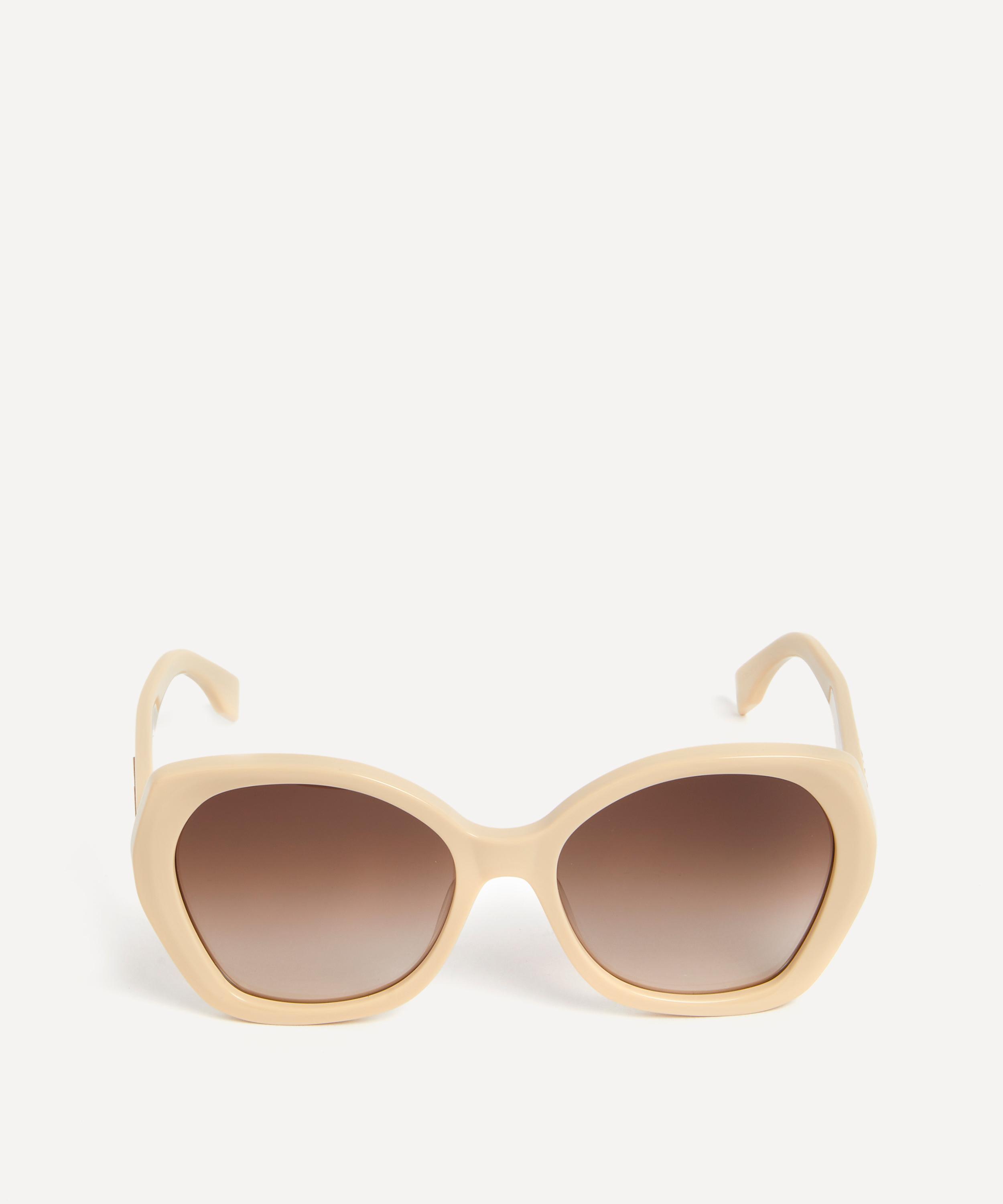 Fendi - Butterfly Beige Lettering Sunglasses image number 0