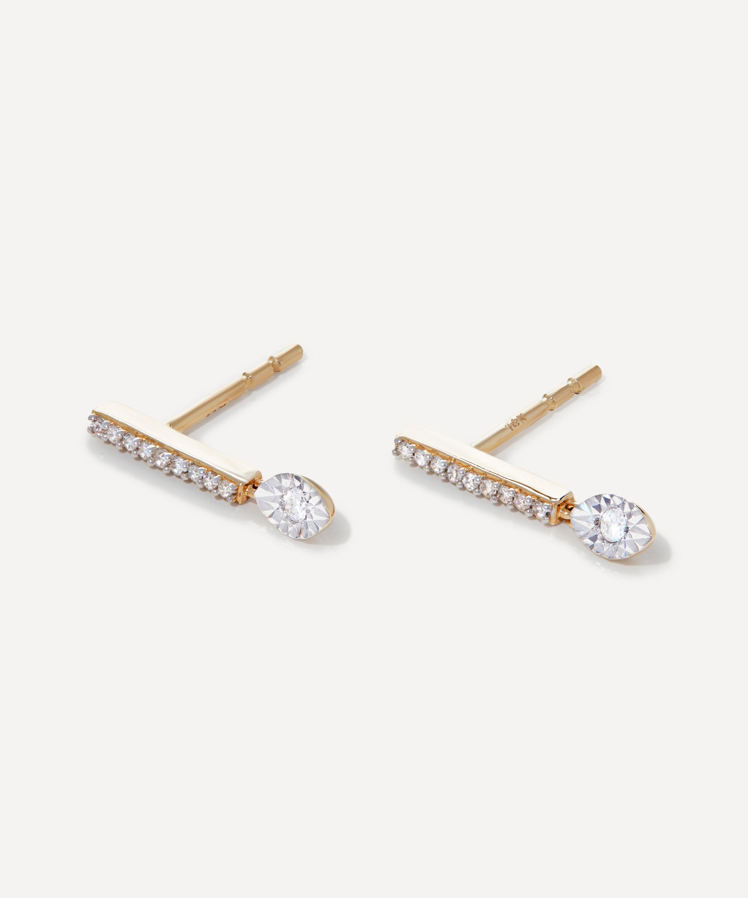TWICE ミナ着用【Rita Monica】Paris Square Drop Earrings Nura Double Teardrop Cocktail Earrings in 18k Rose Gold