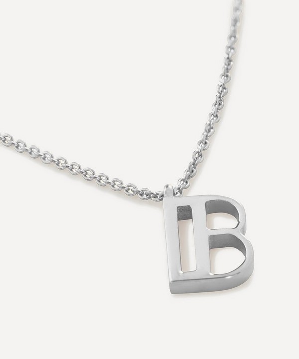Monica Vinader - Sterling Silver Initial B Pendant Necklace image number null