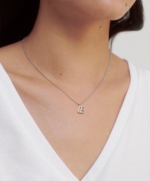 Monica Vinader - Sterling Silver Initial B Pendant Necklace image number 1