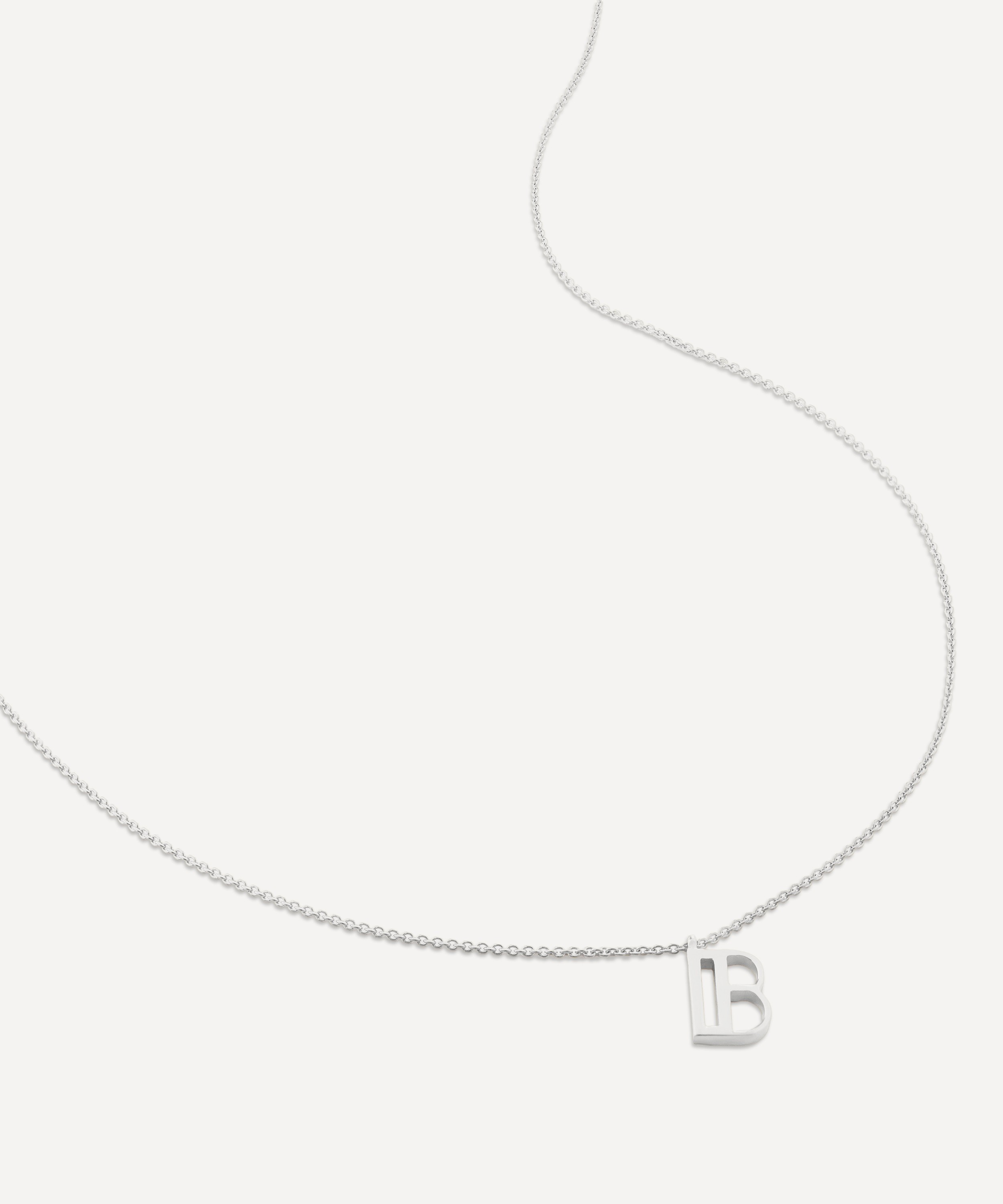 Monica Vinader - Sterling Silver Initial B Pendant Necklace image number 2