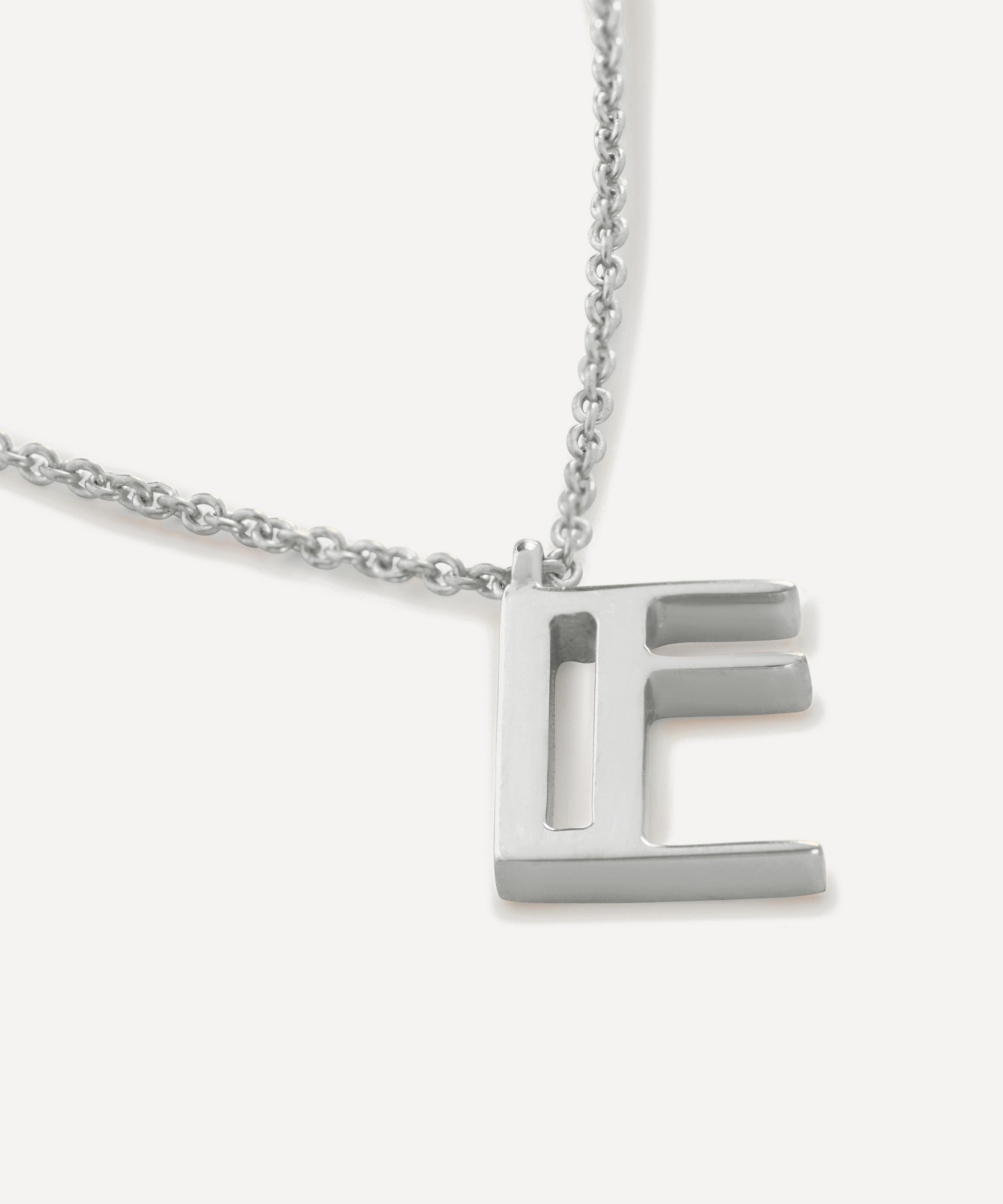 Monica Vinader - Sterling Silver Initial E Pendant Necklace image number 0