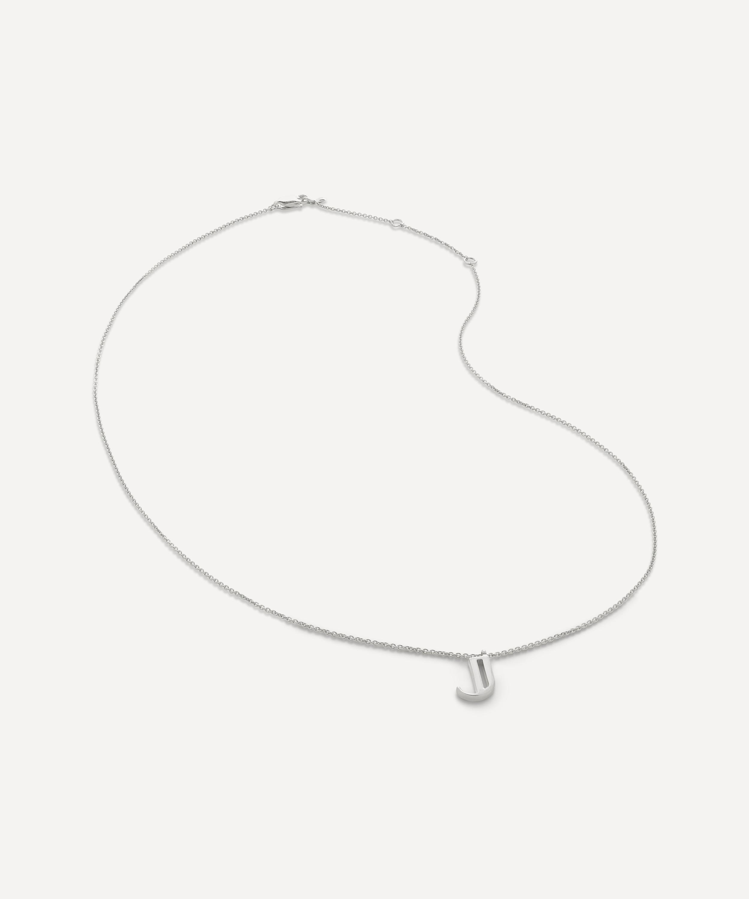 Monica Vinader - Sterling Silver Initial J Pendant Necklace image number 2