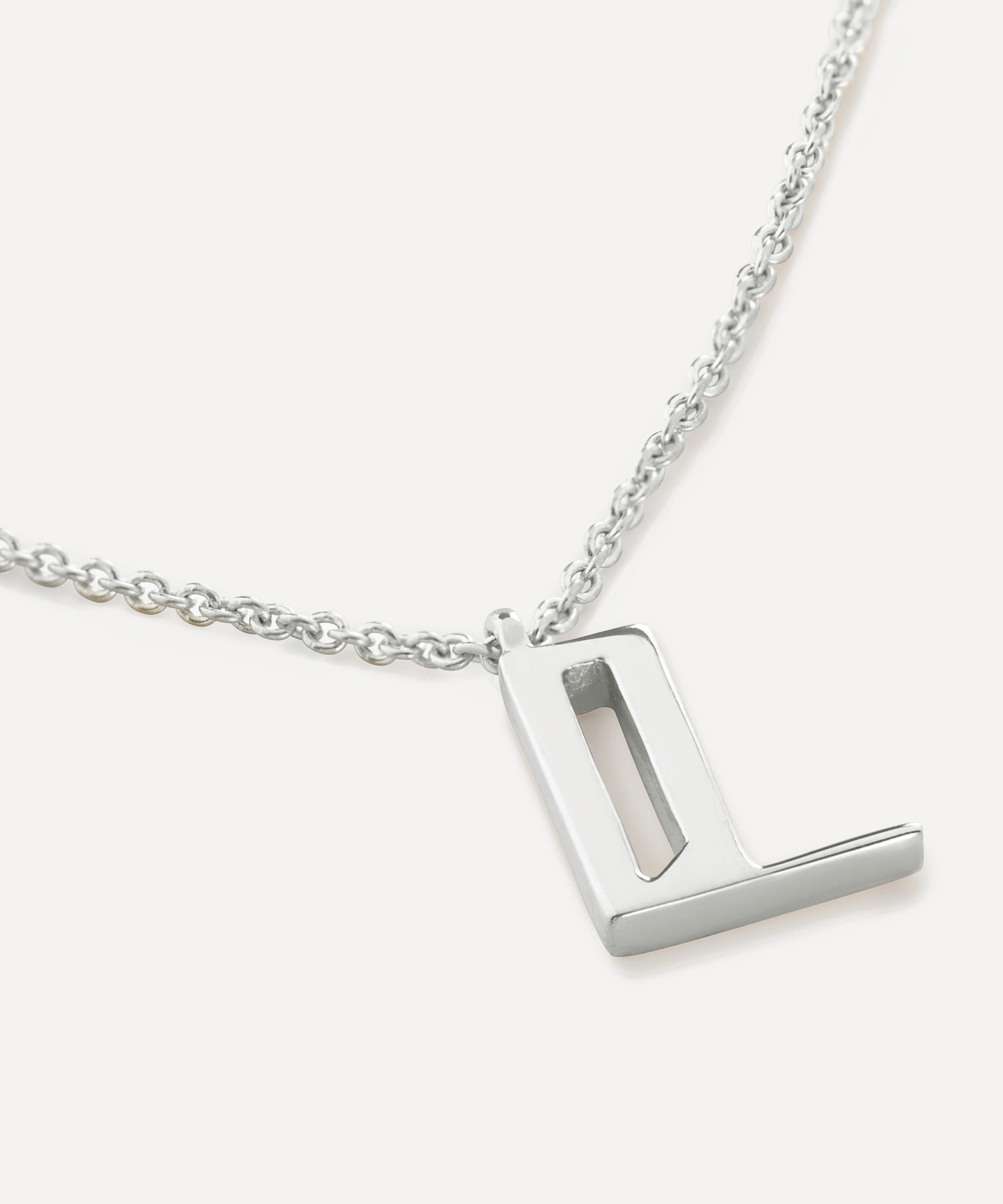 Monica Vinader - Sterling Silver Initial L Pendant Necklace