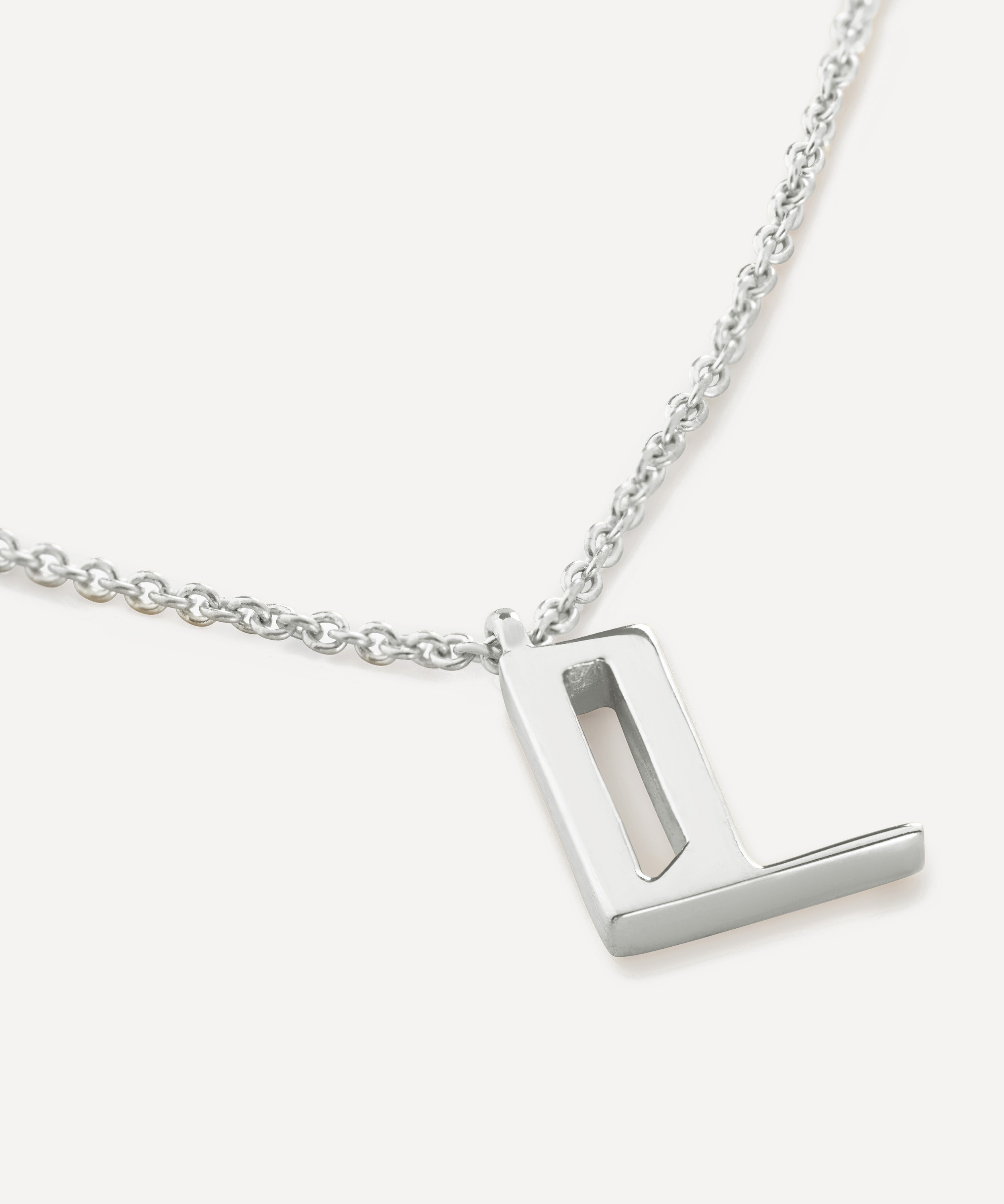 Monica Vinader - Sterling Silver Initial L Pendant Necklace image number 0