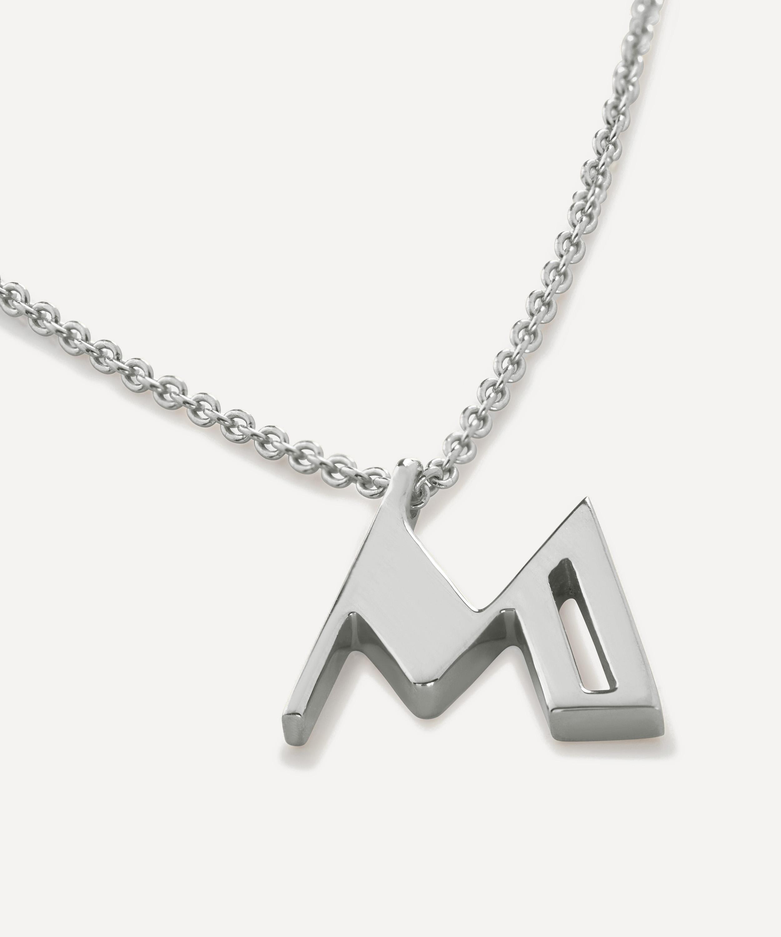 Monica Vinader - Sterling Silver Initial M Pendant Necklace