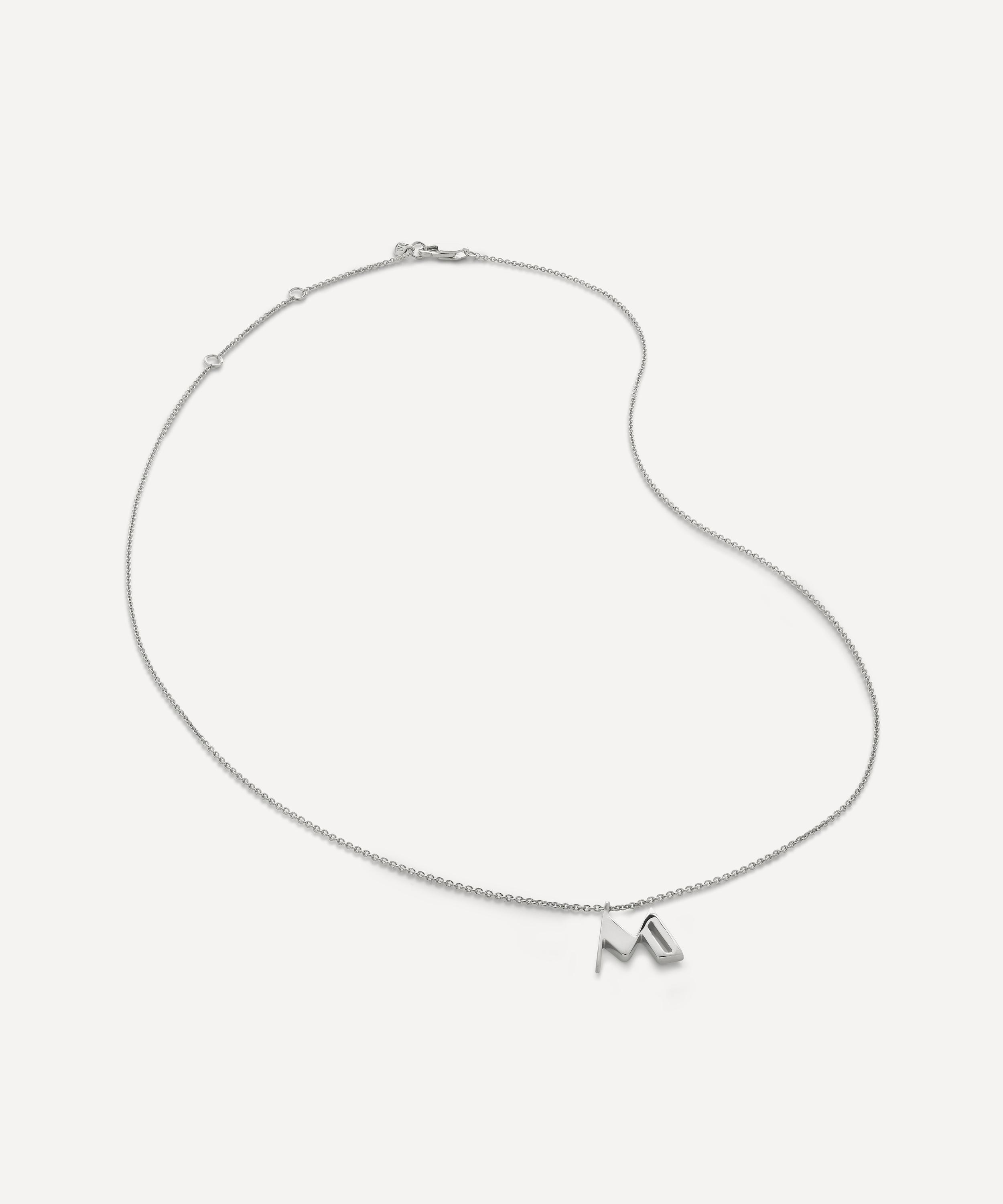 Monica Vinader - Sterling Silver Initial M Pendant Necklace image number 2