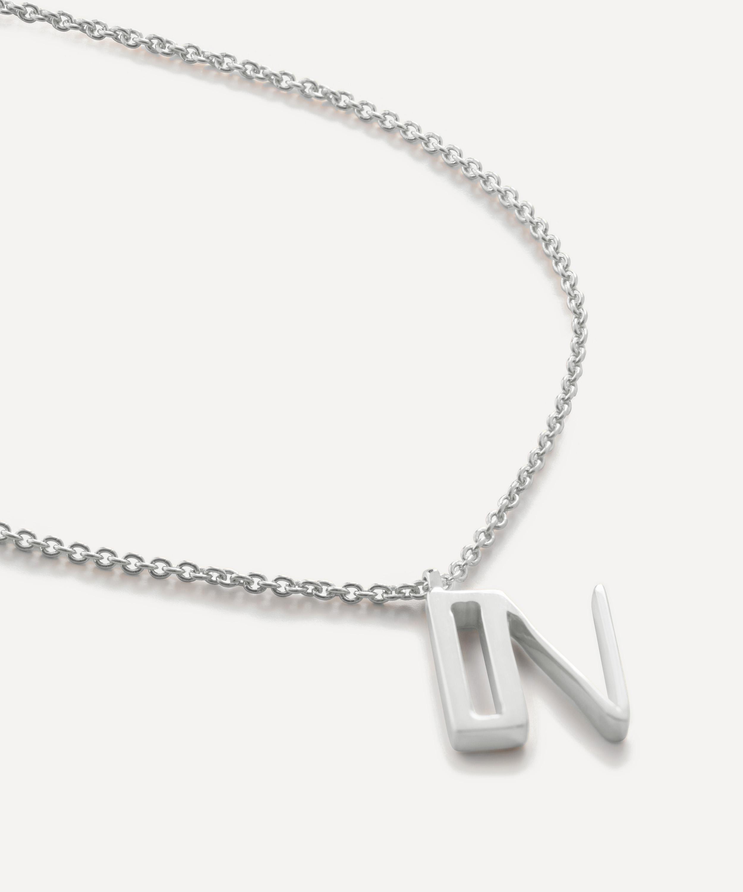 Monica Vinader - Sterling Silver Initial N Pendant Necklace