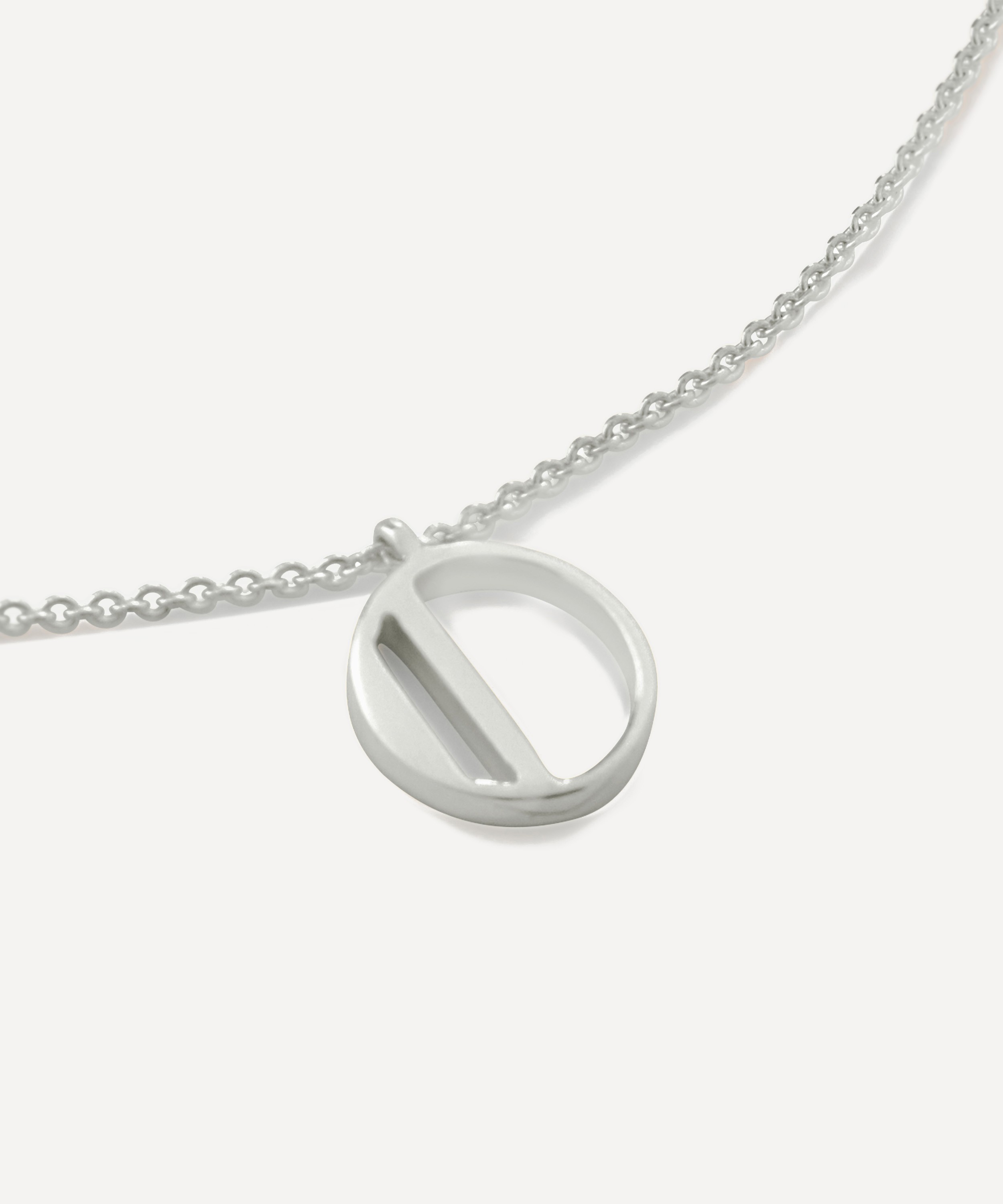 Monica Vinader - Sterling Silver Initial O Pendant Necklace image number 0
