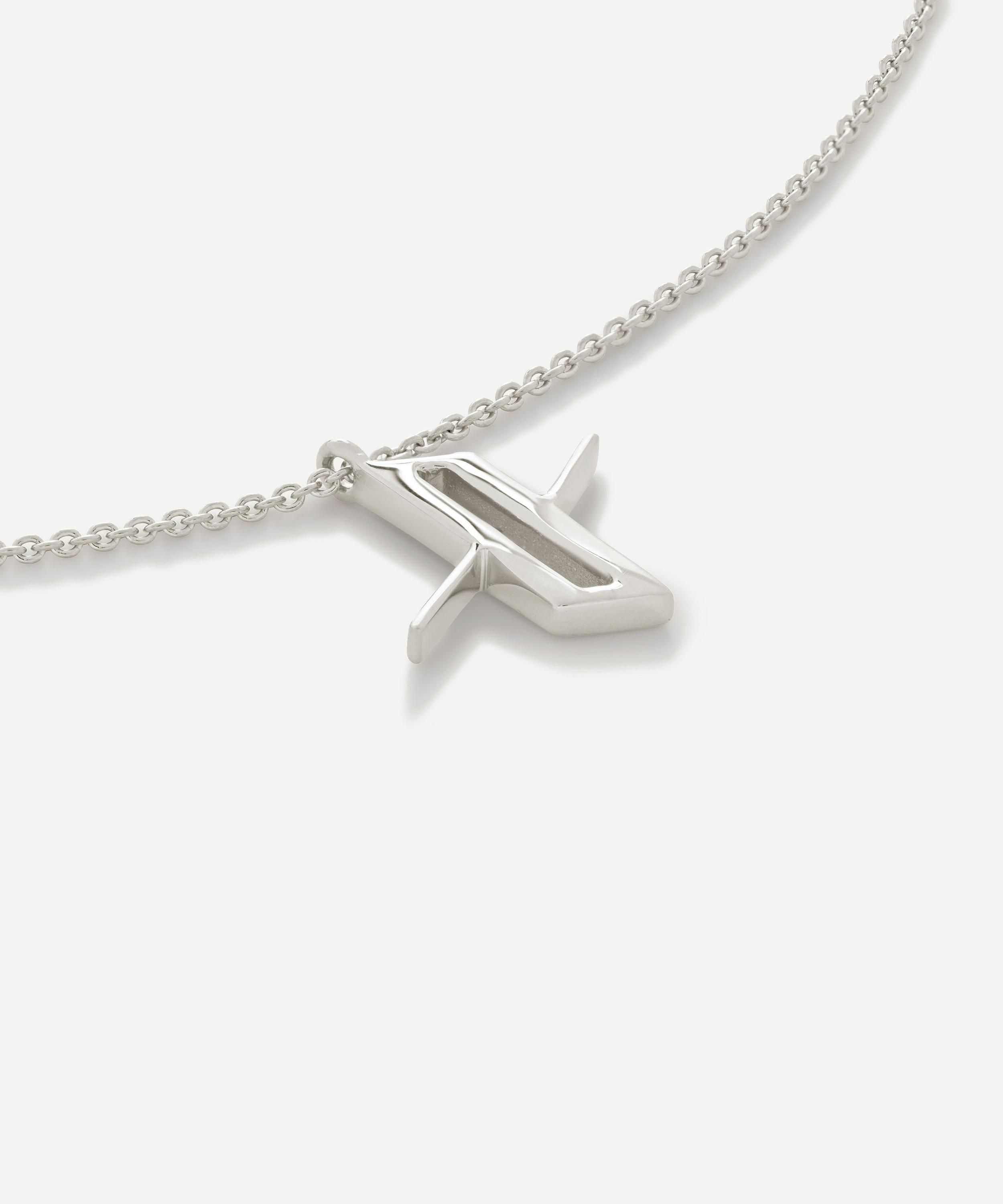 Monica Vinader - Sterling Silver Initial X Pendant Necklace image number 0