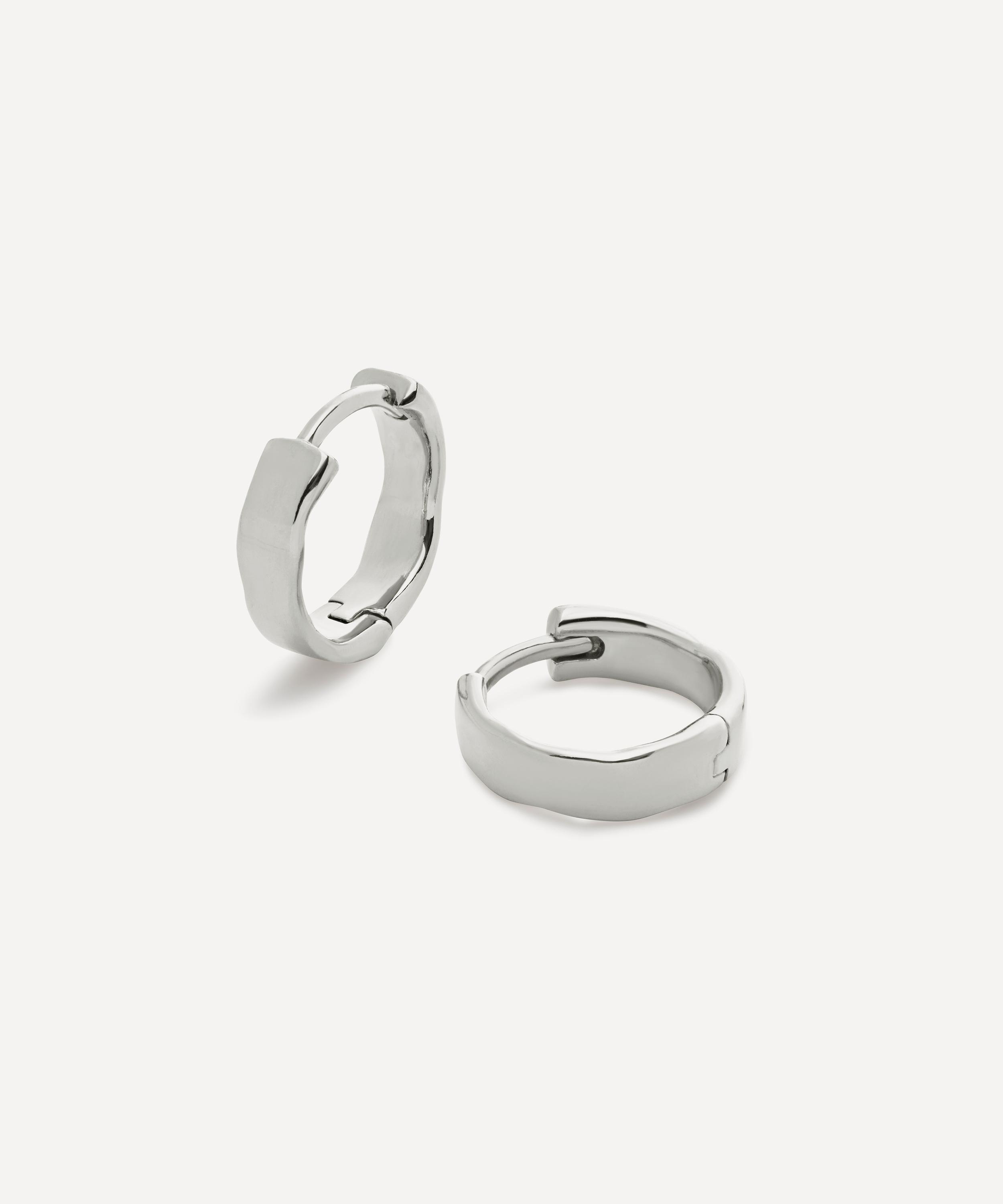 Monica Vinader - Sterling Silver Siren Muse Wave Small Hoop Earrings image number 0