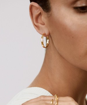 Monica Vinader - 18ct Gold-Plated Vermeil Silver Siren Muse Wave Medium Hoop Earrings image number 1