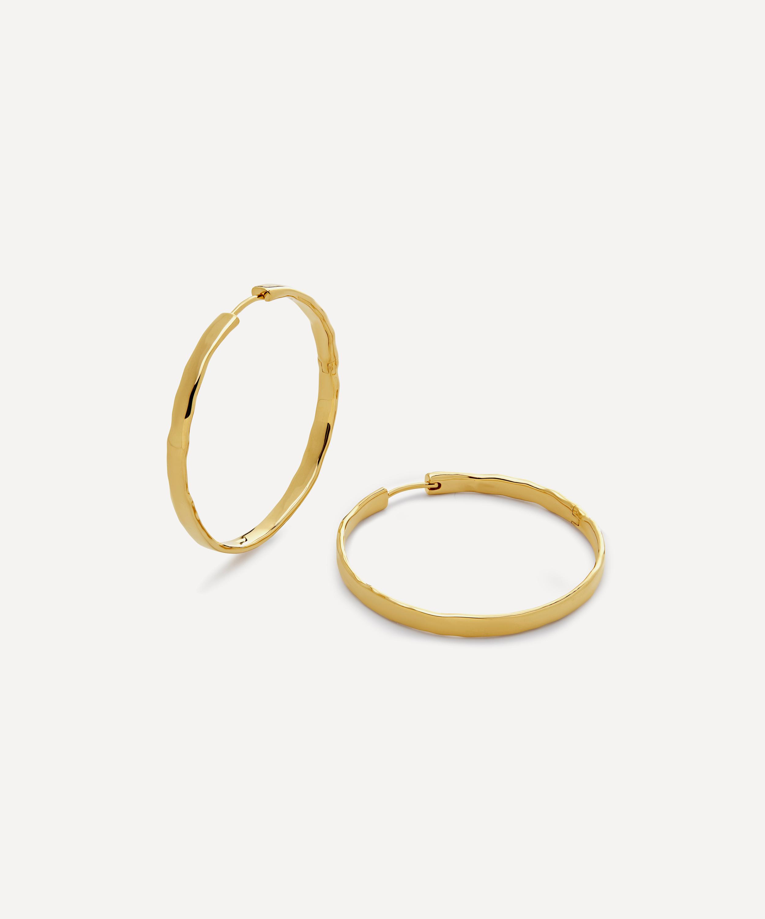 Monica Vinader - 18ct Gold-Plated Vermeil Silver Siren Muse Wave Large Hoop Earrings