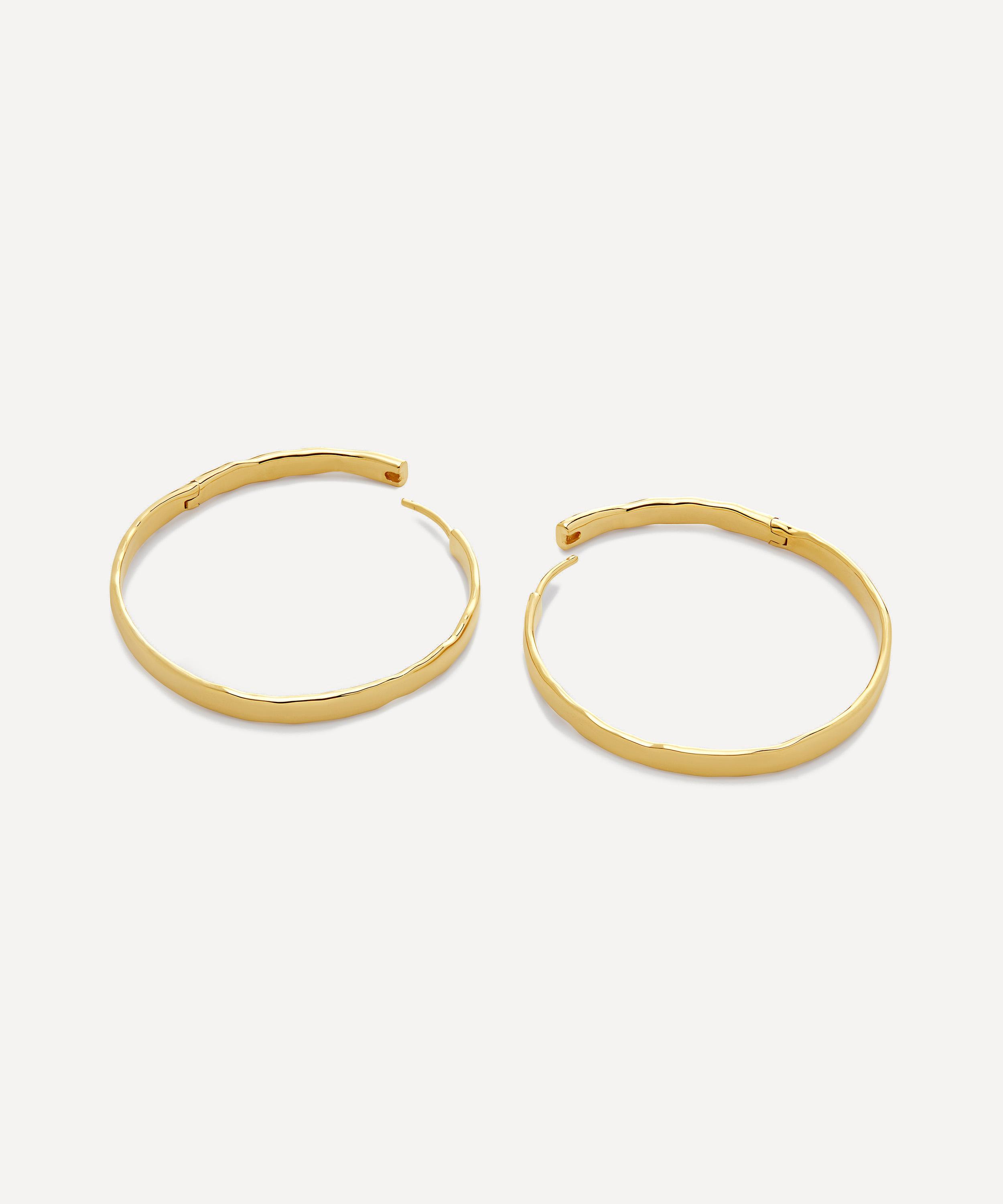 Monica Vinader - 18ct Gold-Plated Vermeil Silver Siren Muse Wave Large Hoop Earrings image number 2