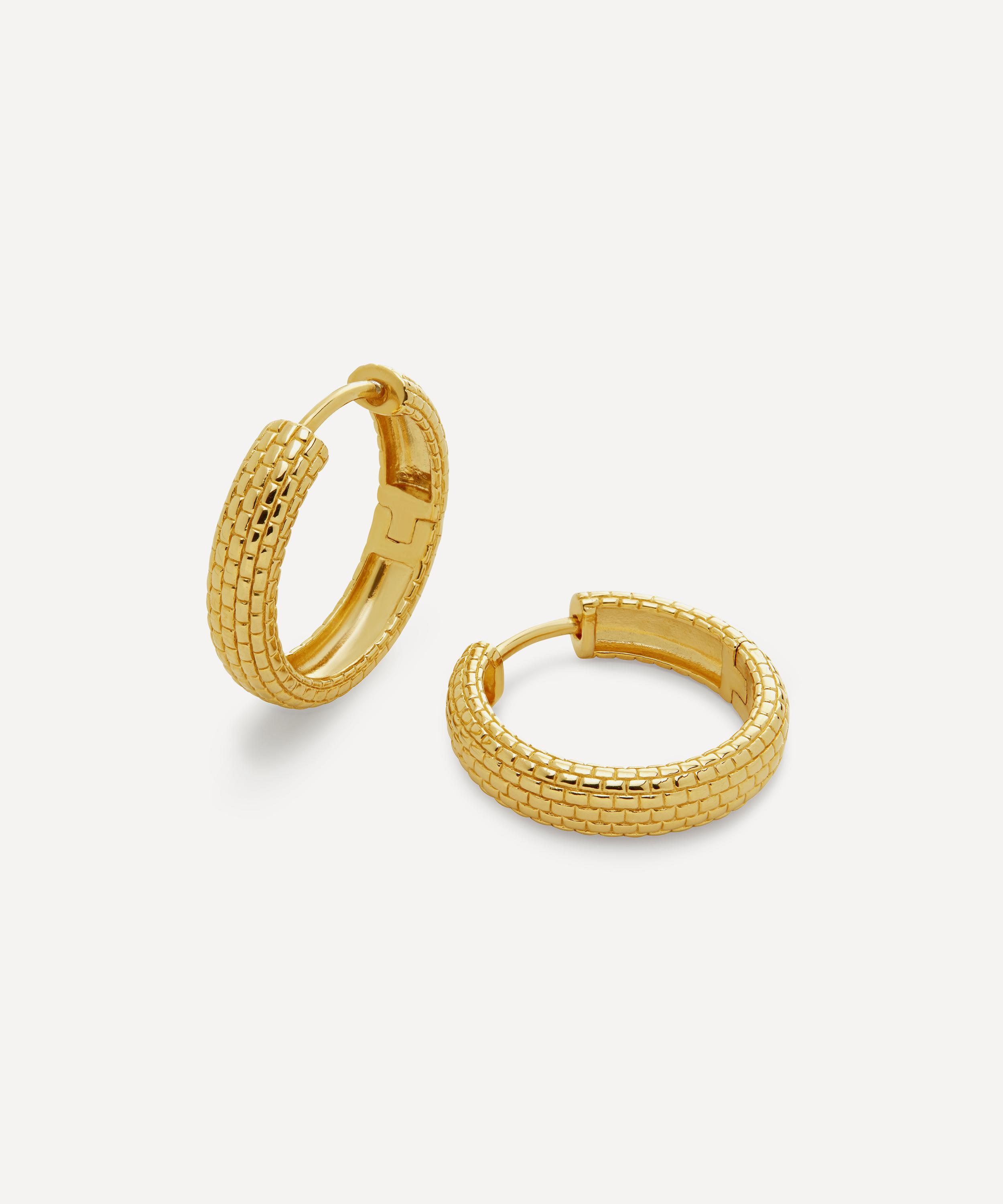 Monica Vinader - 18ct Gold-Plated Vermeil Silver Heirloom Small Hoop Earrings image number 0