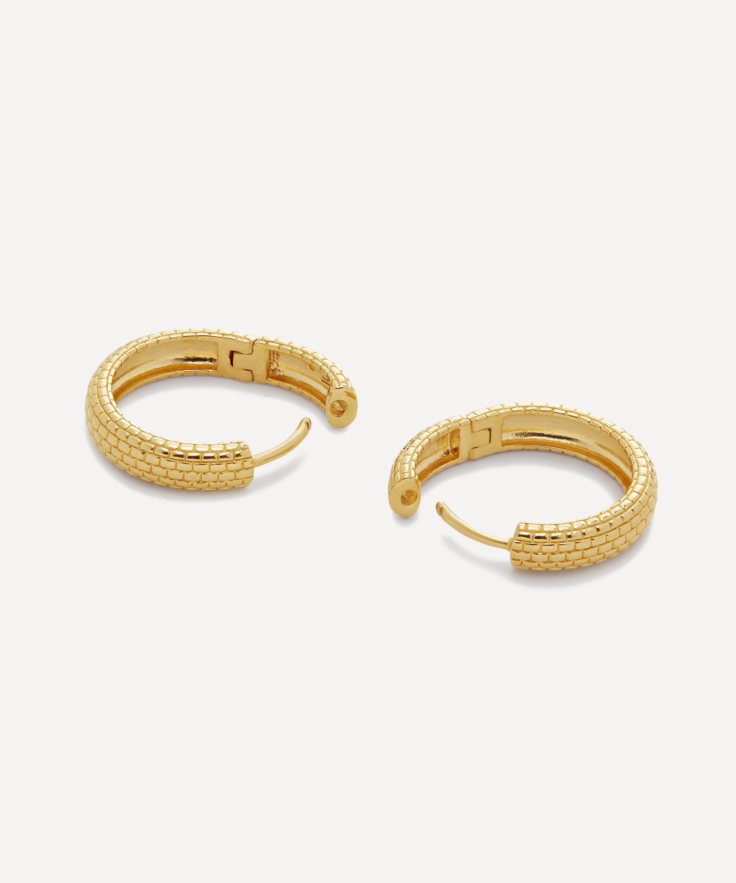 Monica Vinader - 18ct Gold-Plated Vermeil Silver Heirloom Small Hoop Earrings image number 2