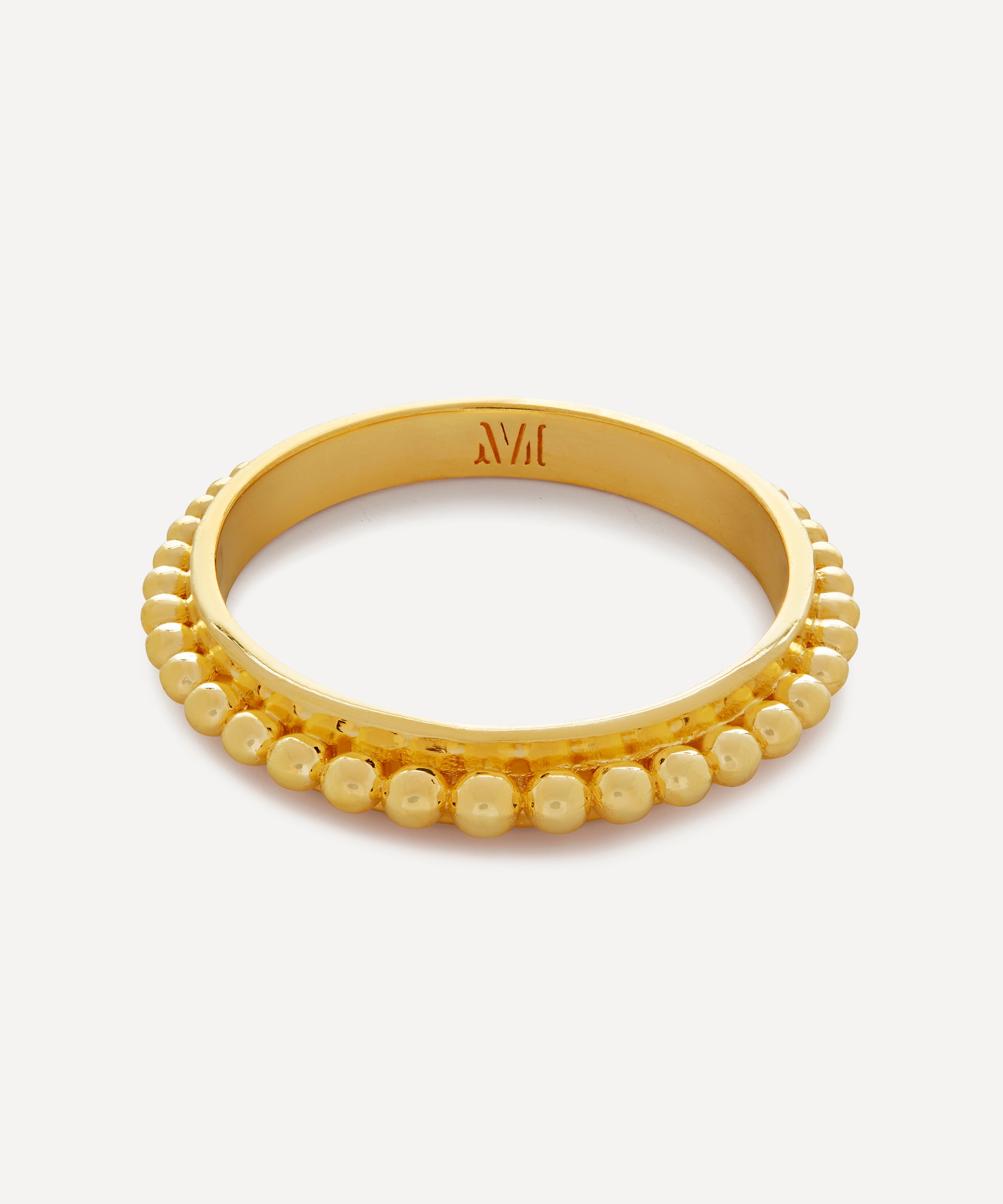 Monica Vinader - 18ct Gold-Plated Vermeil Silver Deia Beaded Stacking Ring image number 0