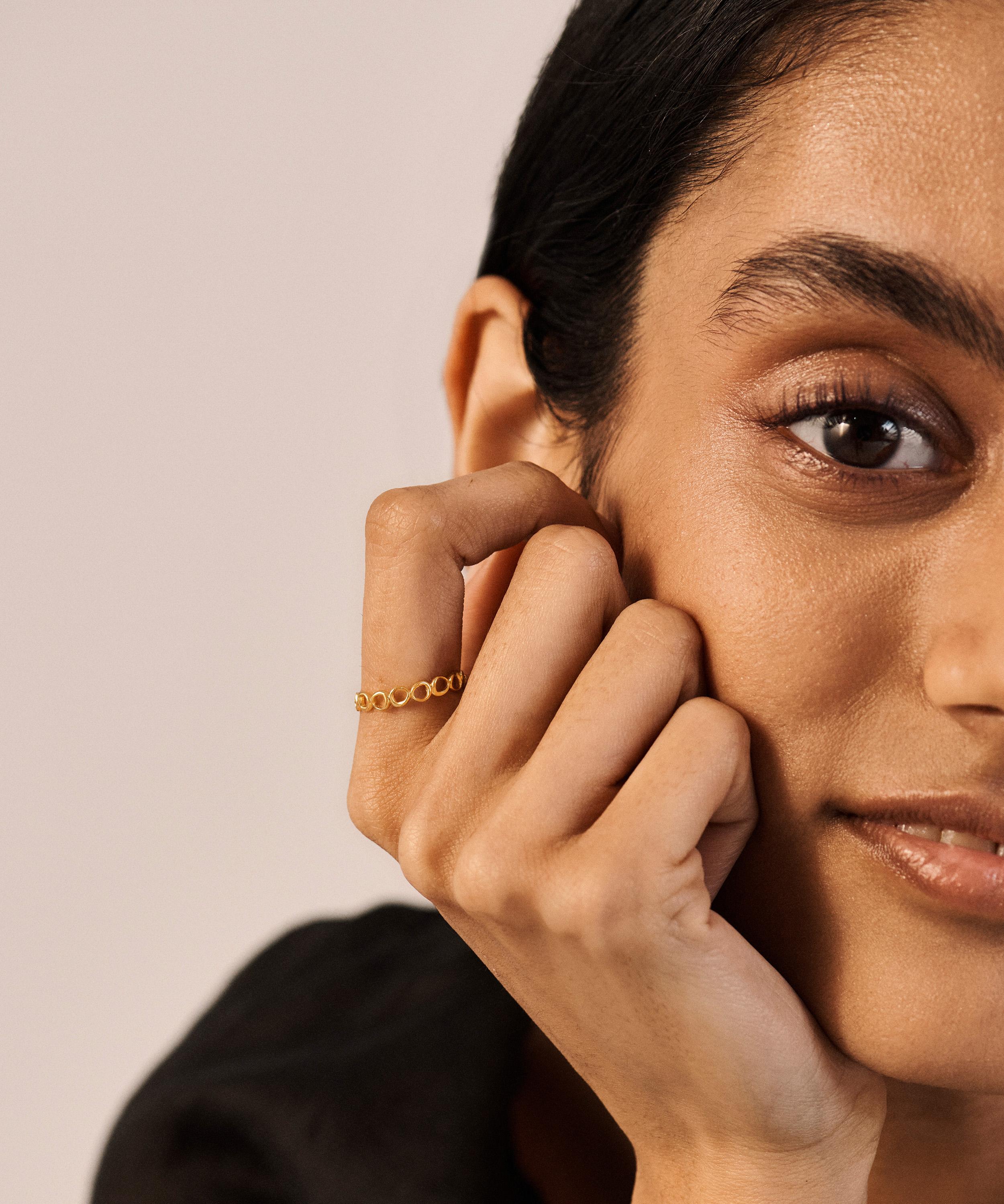 Monica Vinader - 18ct Gold-Plated Vermeil Silver Nura Open Stacking Ring image number 1