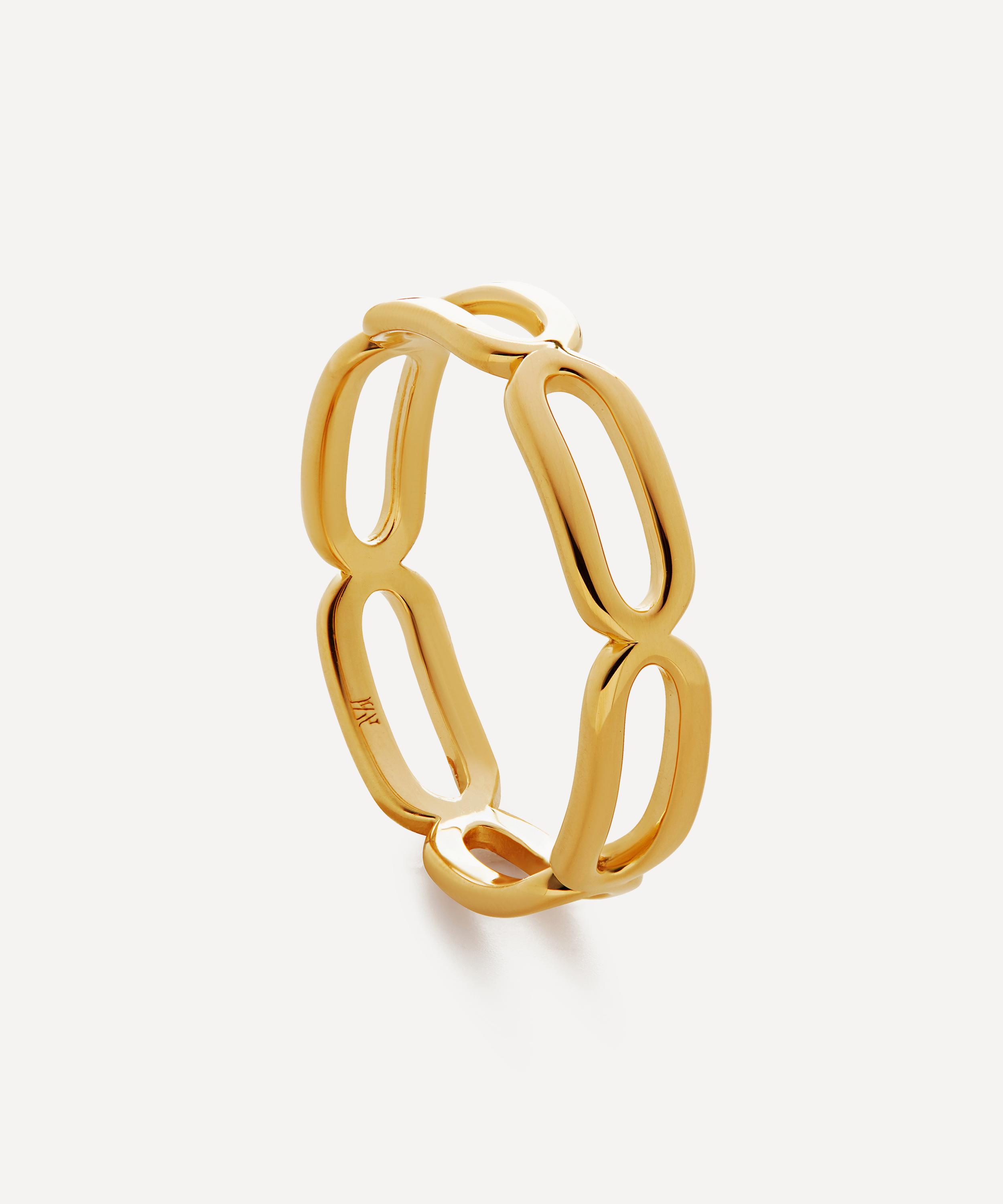 Monica Vinader - 18ct Gold-Plated Vermeil Silver Paperclip Stacking Ring image number 2