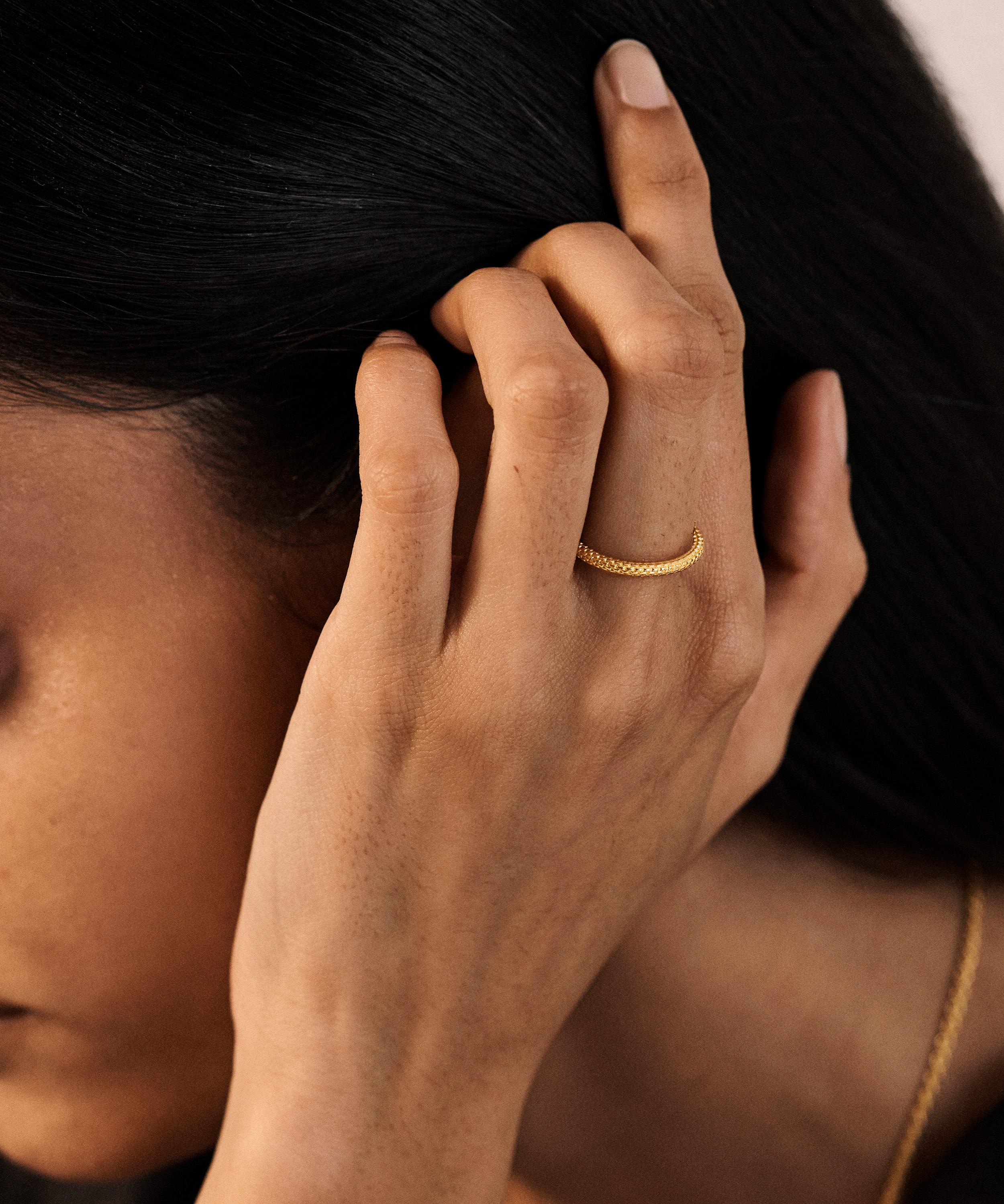 Monica Vinader - 18ct Gold-Plated Vermeil Silver Heirloom Stacking Ring image number 1