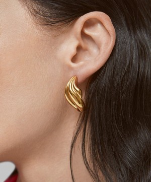 Monica Vinader - 18ct Gold-Plated Vermeil Silver Swirl Bold Stud Earrings image number 2