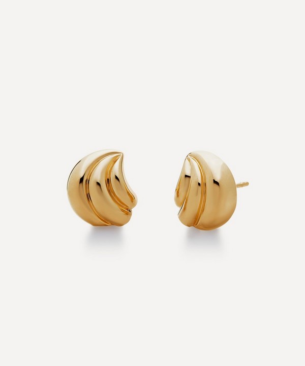 Monica Vinader 18ct Gold-Plated Vermeil Silver Swirl Stud Earrings | Liberty