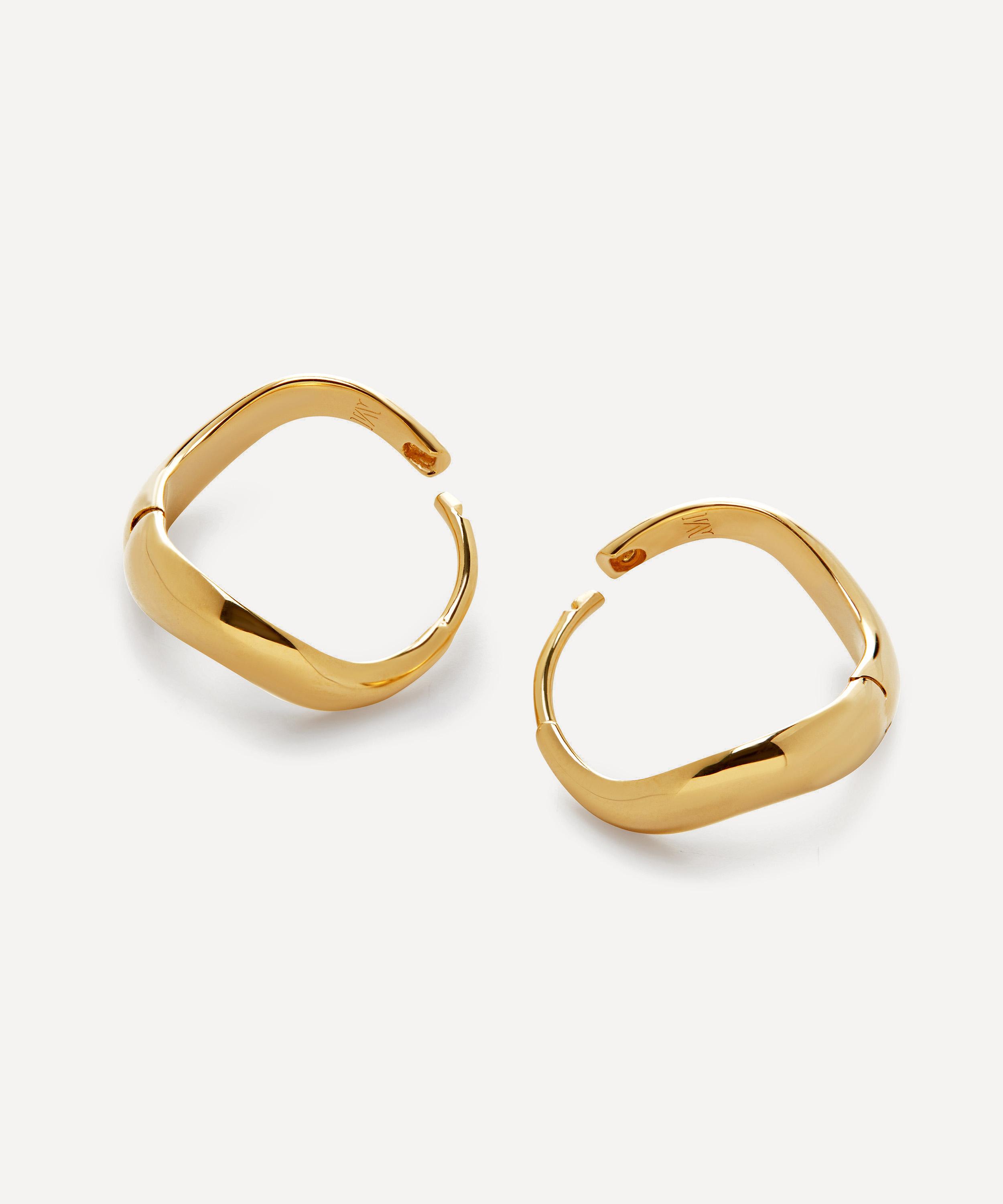 Monica Vinader - 18ct Gold-Plated Vermeil Silver Swirl Small Hoop Earrings image number 2