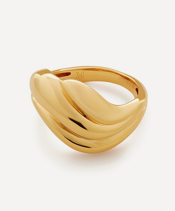 Monica Vinader - 18ct Gold-Plated Vermeil Silver Swirl Ring image number null