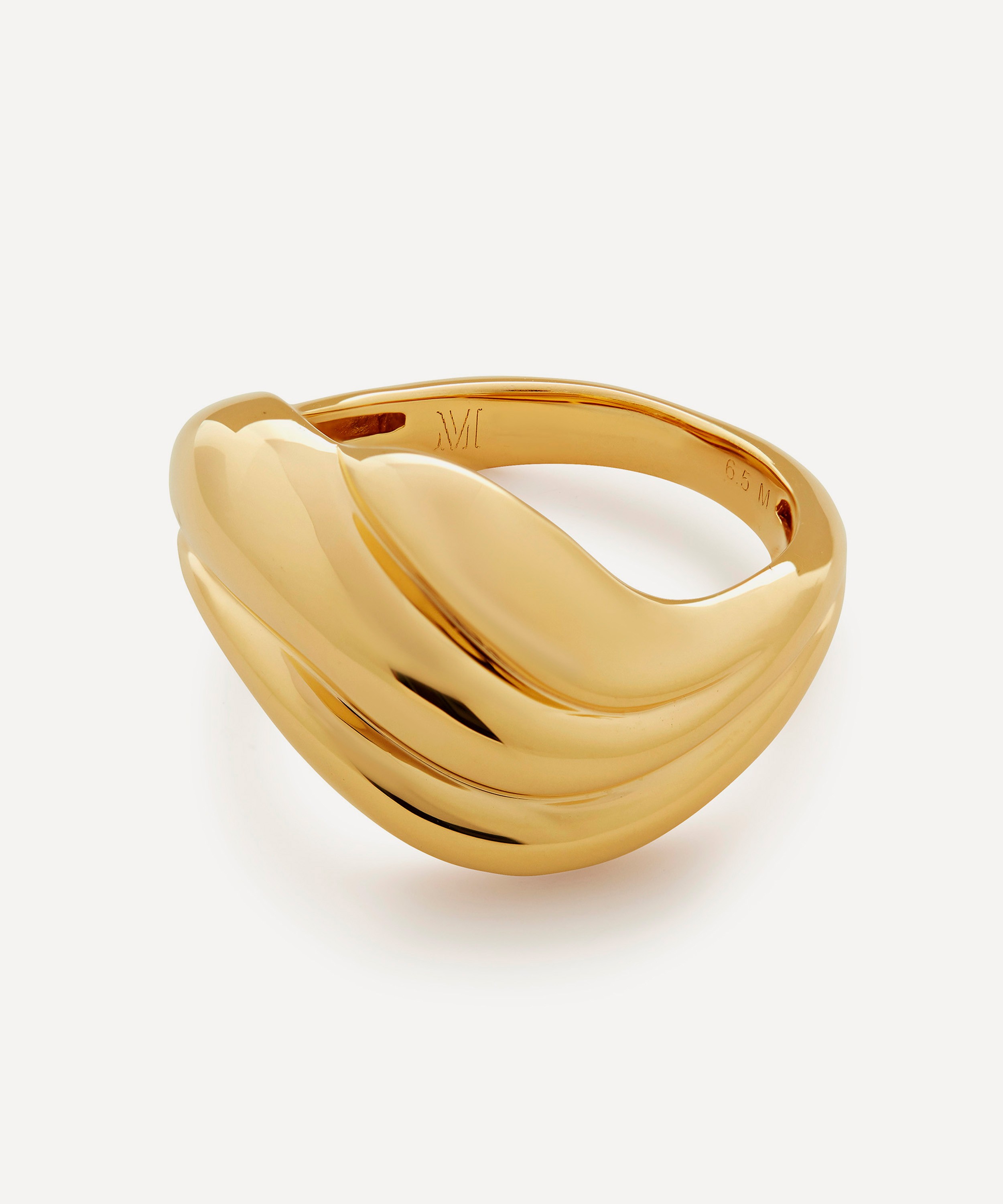 Monica Vinader - 18ct Gold-Plated Vermeil Silver Swirl Ring image number 0