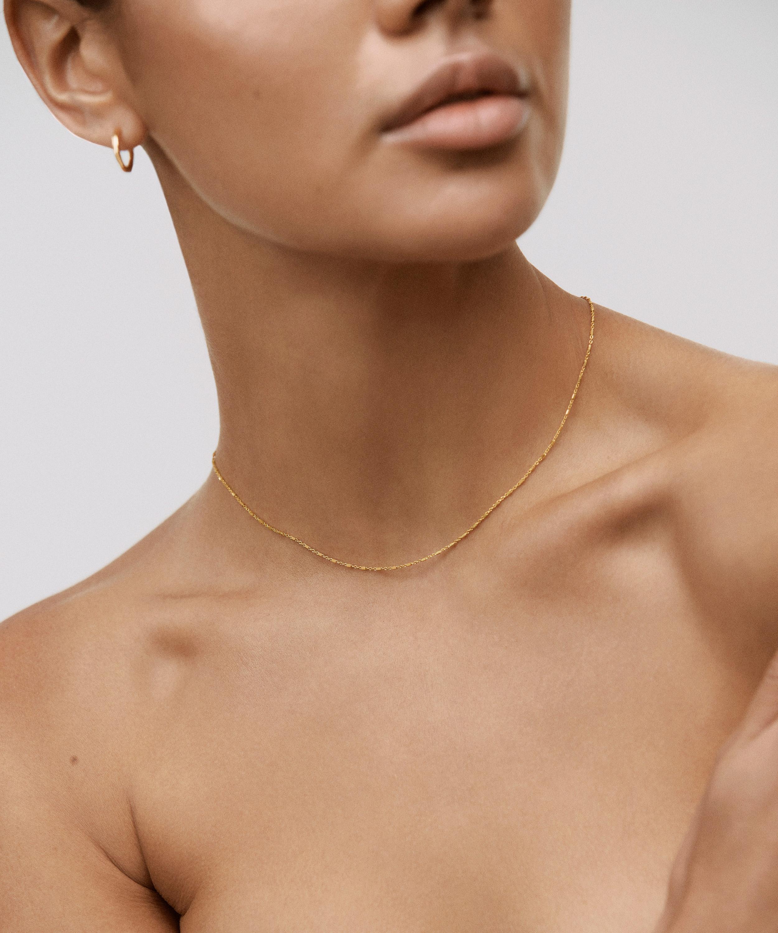 Monica Vinader - 18ct Gold-Plated Vermeil Silver Station Chain Necklace image number 1