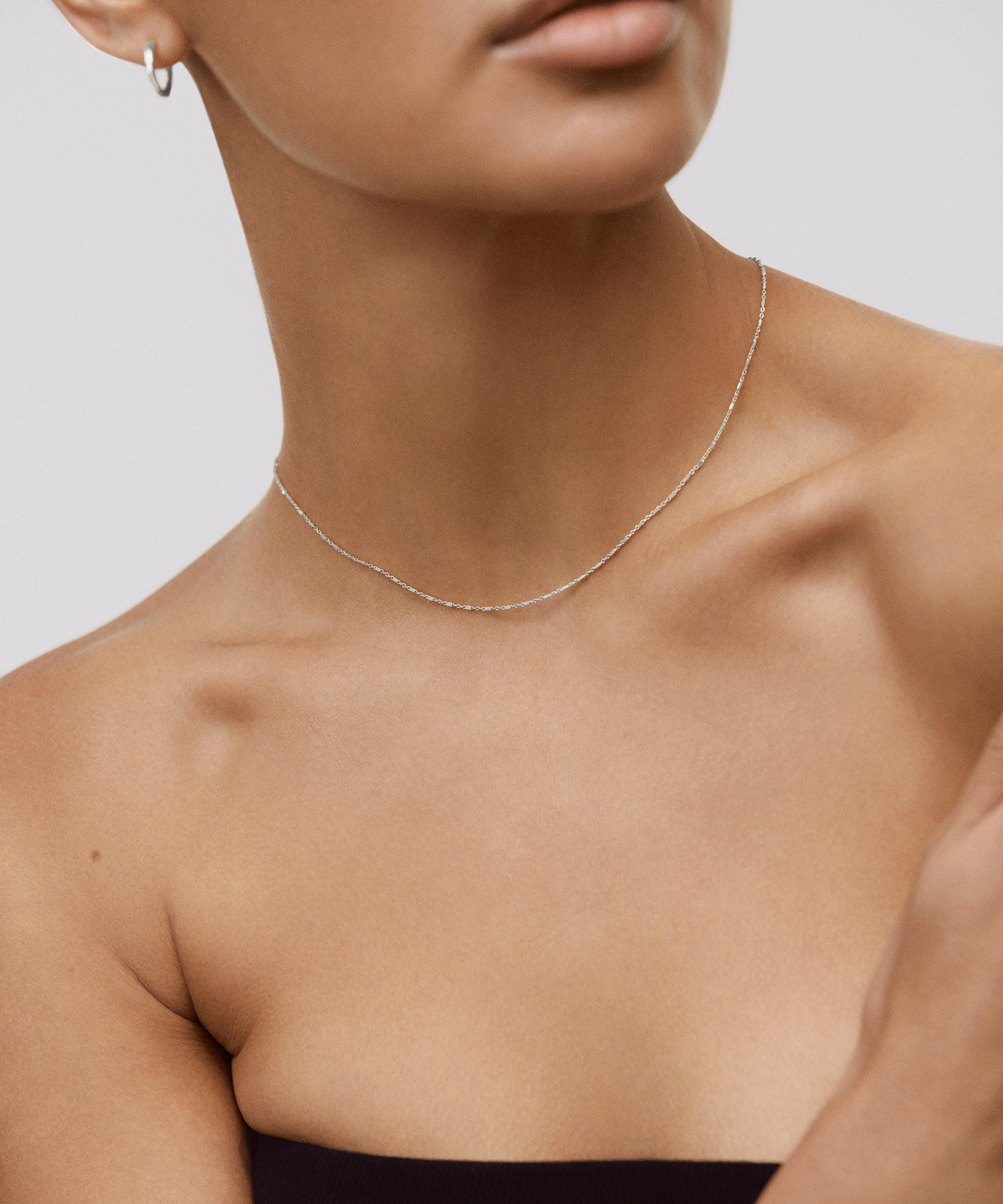 Monica Vinader - Sterling Silver Station Chain Necklace image number 1