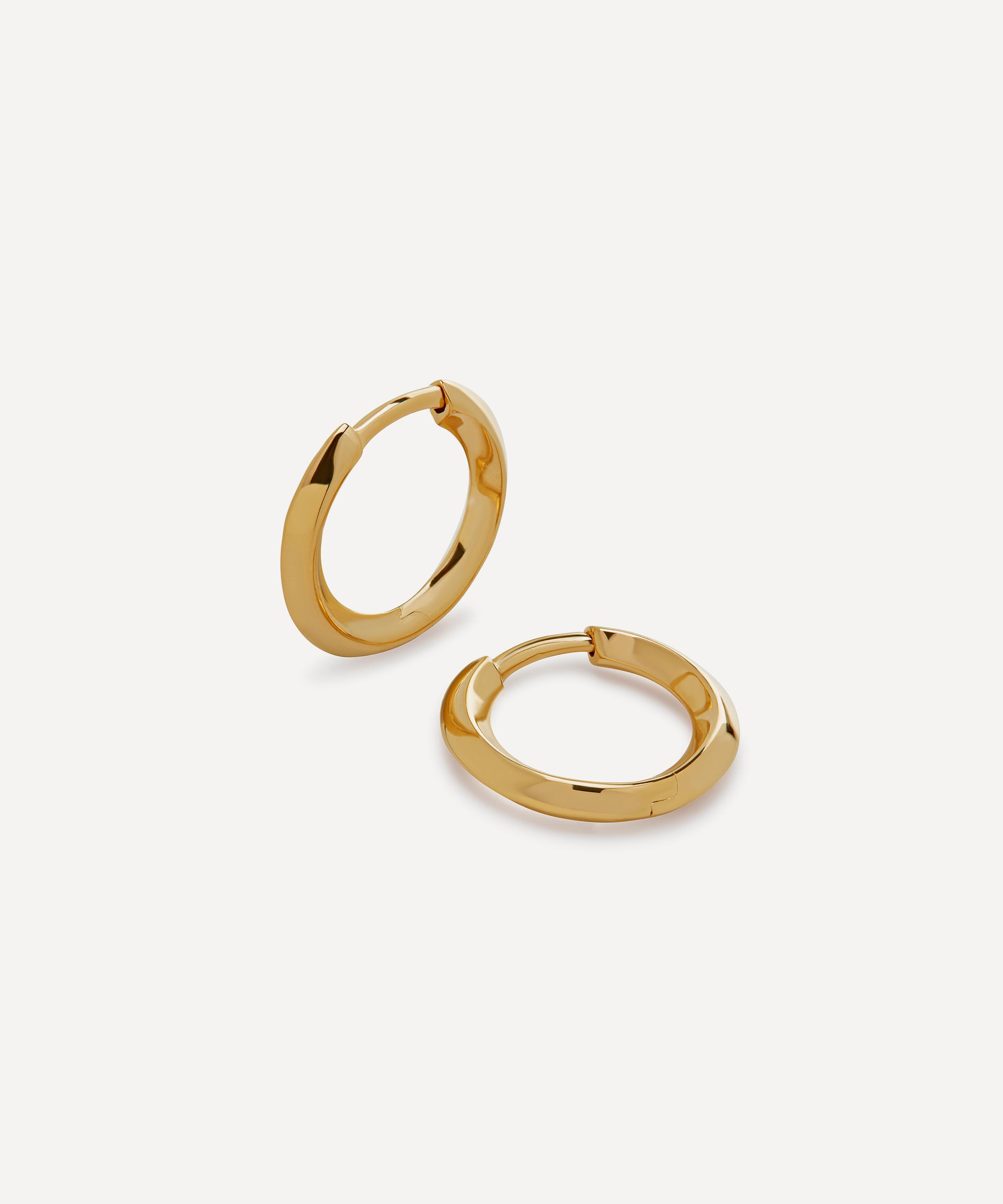 Monica Vinader - 18ct Gold-Plated Vermeil Silver Power Huggie Hoop Earrings image number 0