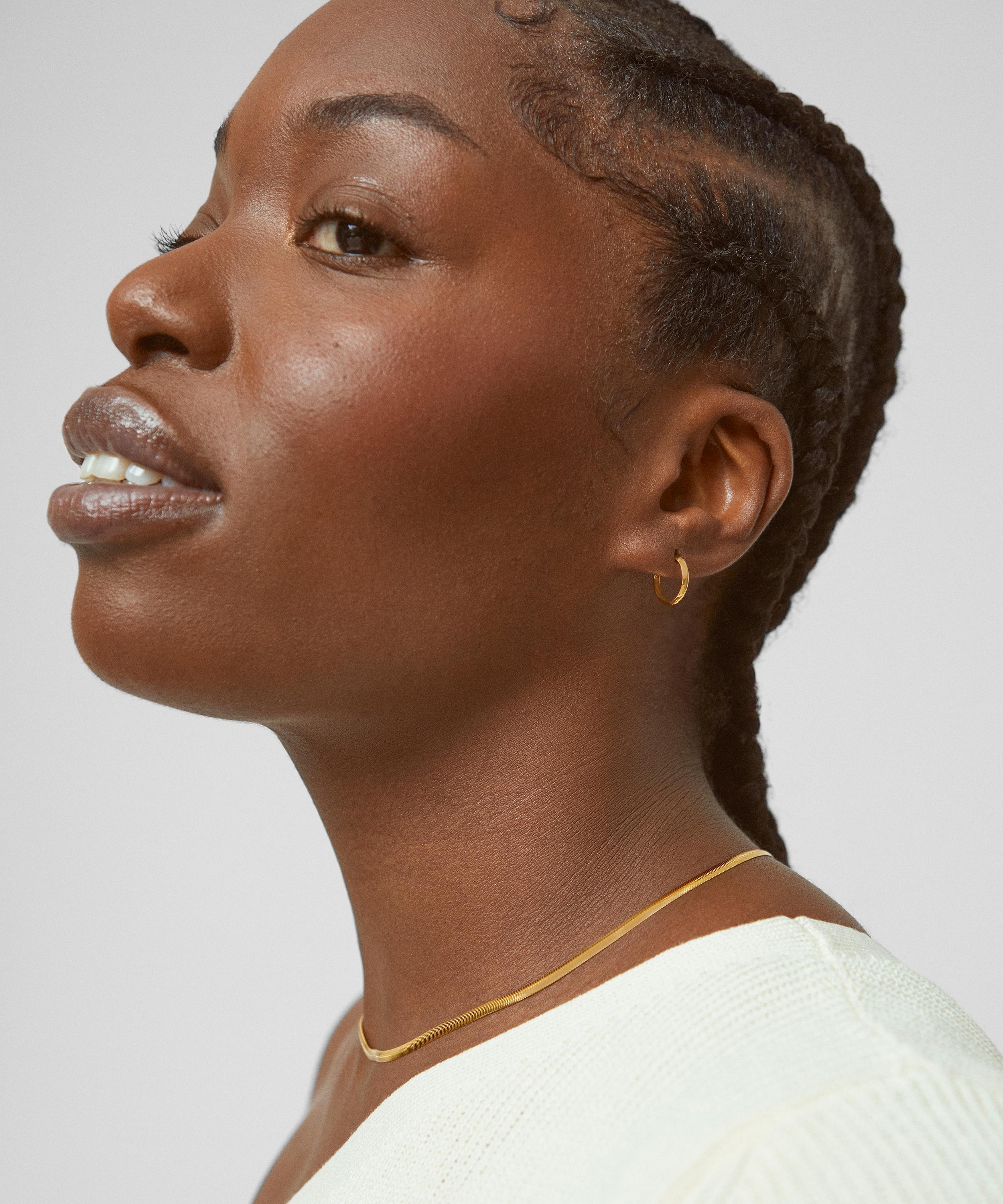 Monica Vinader - 18ct Gold-Plated Vermeil Silver Power Huggie Hoop Earrings image number 1
