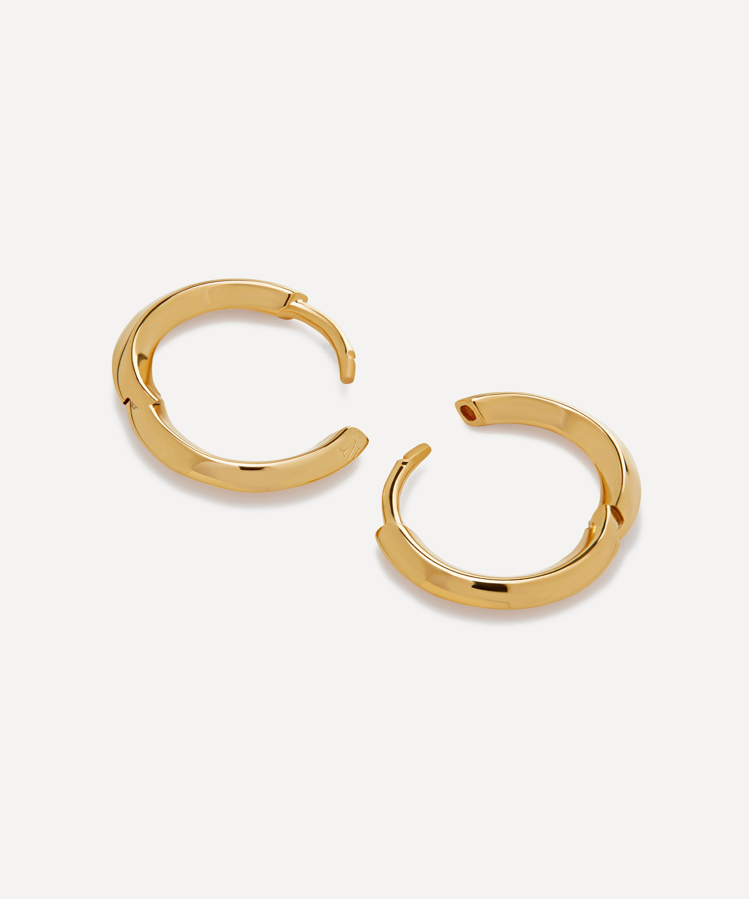 Monica Vinader - 18ct Gold-Plated Vermeil Silver Power Huggie Hoop Earrings image number 2