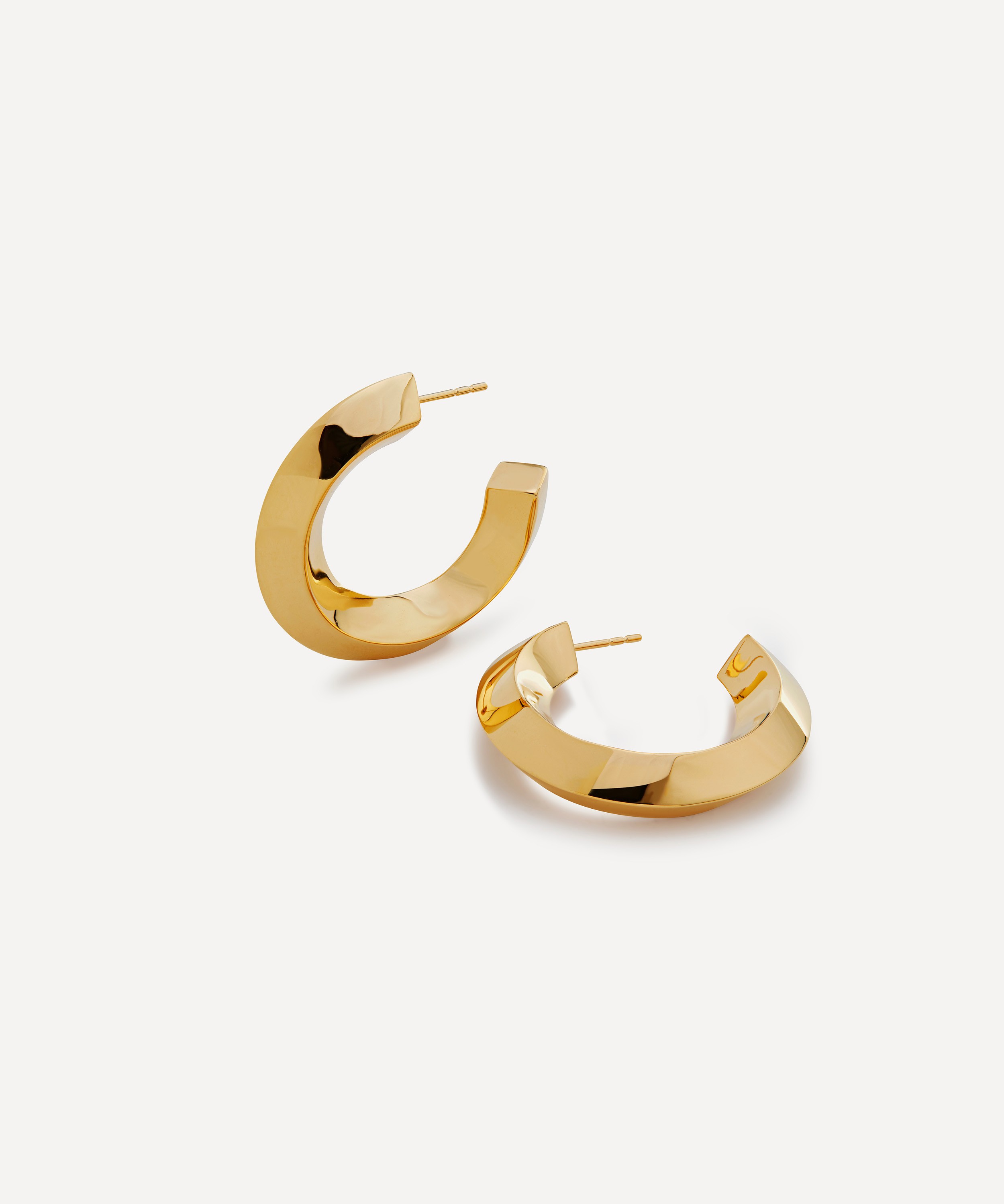 Monica Vinader - 18ct Gold-Plated Vermeil Silver Power Large Hoop Earrings image number 0