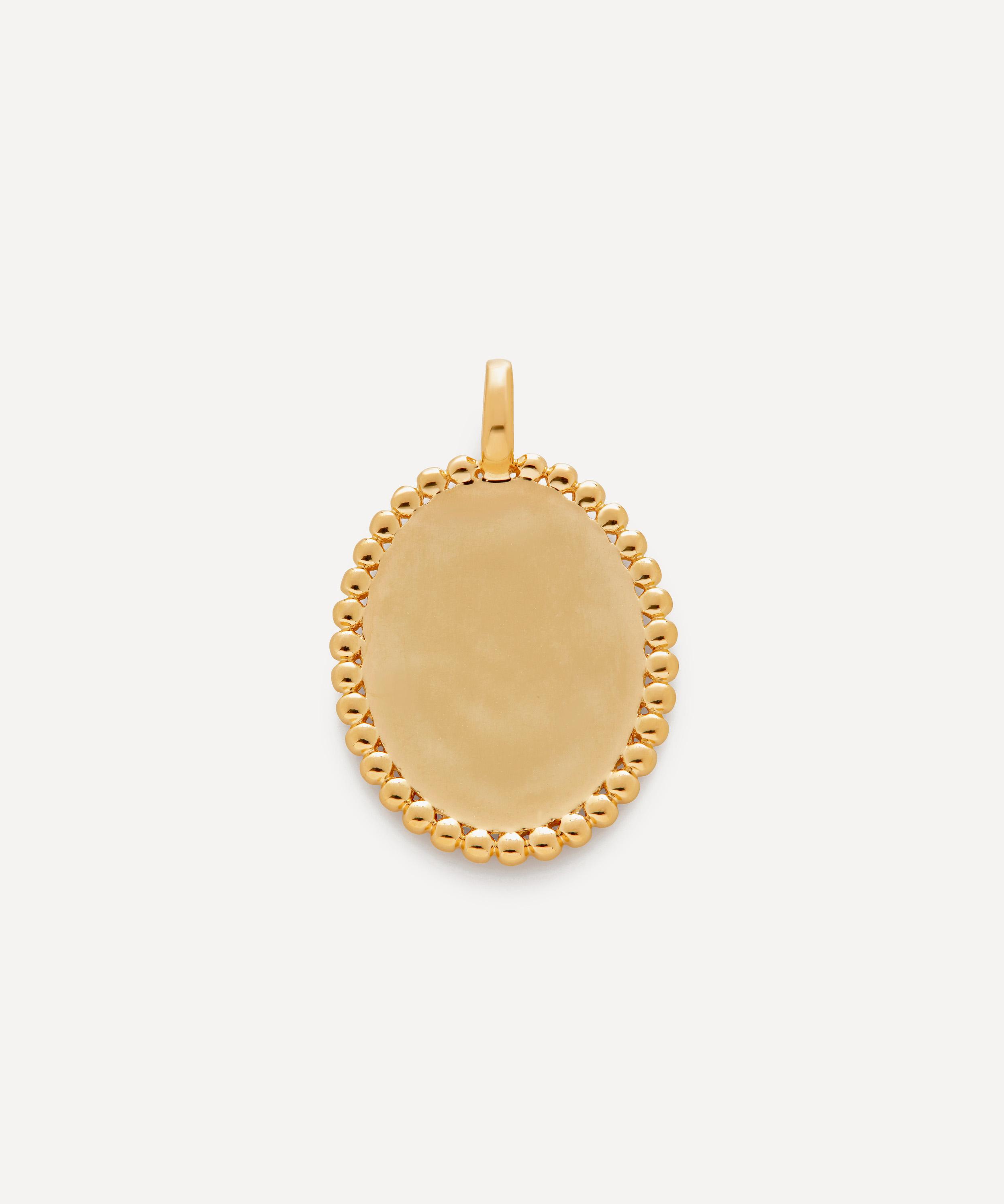 Monica Vinader - 18ct Gold Plated Vermeil Silver Deia Beaded Oval Pendant Charm image number 0