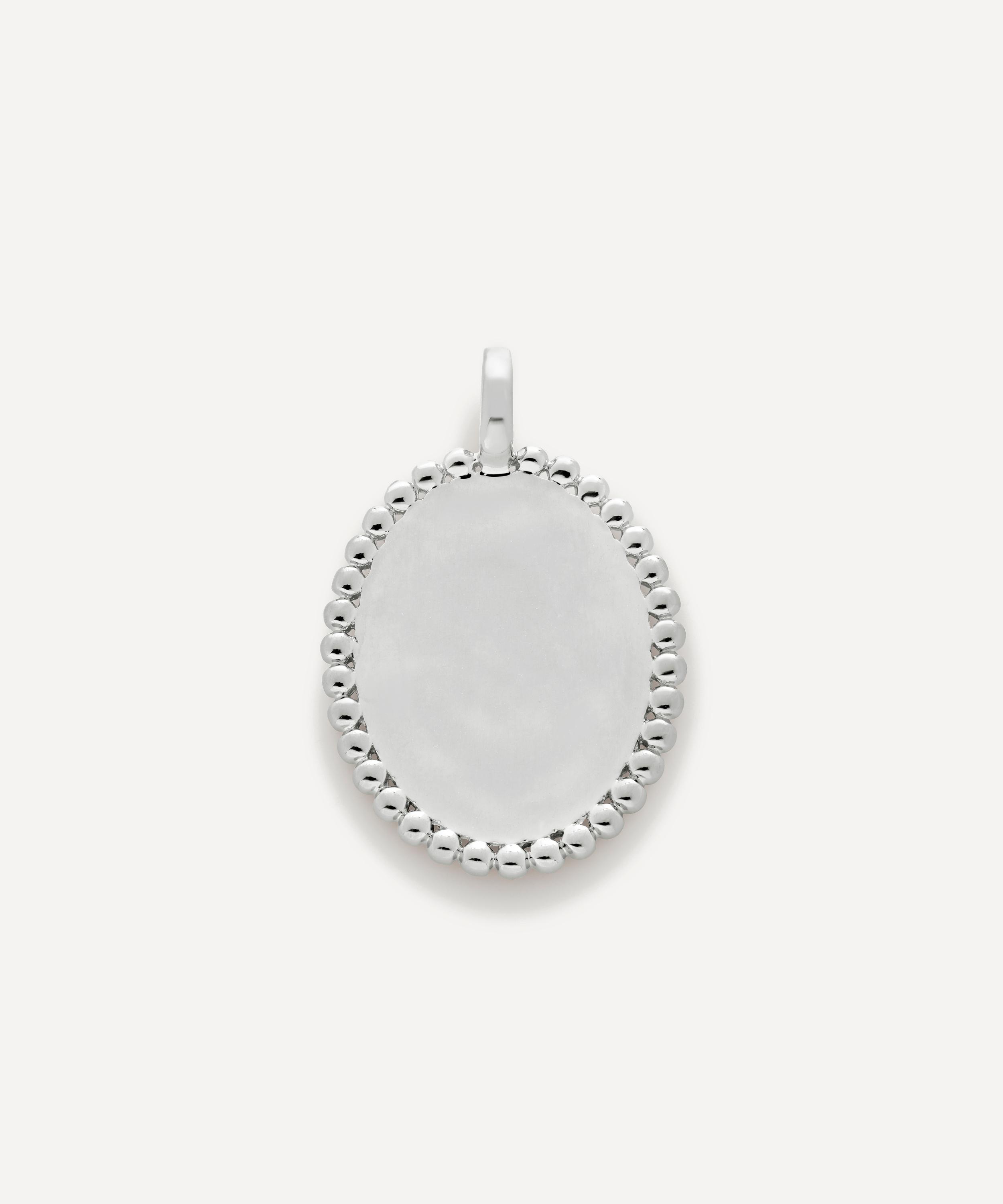 Monica Vinader - Sterling Silver Deia Beaded Oval Charm Pendant image number 0