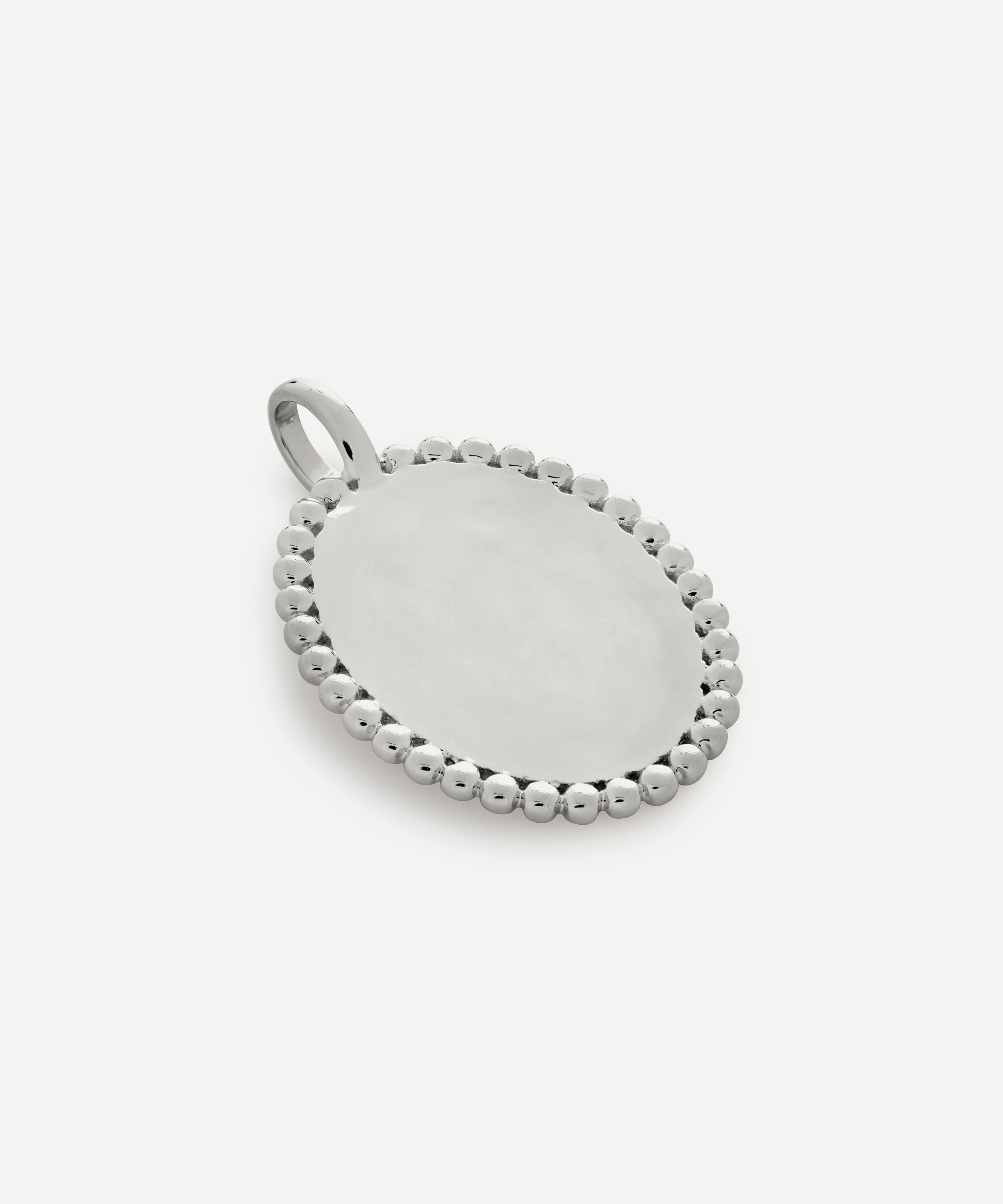 Monica Vinader - Sterling Silver Deia Beaded Oval Charm Pendant image number 2