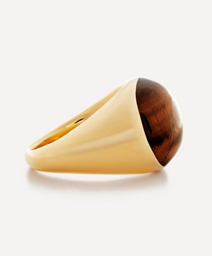 Monica Vinader - Kate Young 18ct Gold-Plated Vermeil Silver Tigers Eye Ring image number 3