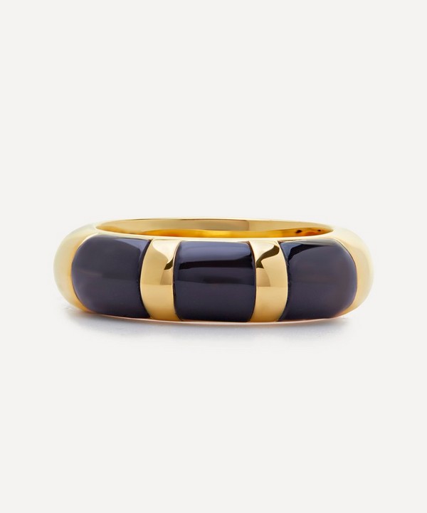Monica Vinader - Kate Young 18ct Gold-Plated Vermeil Silver Black Onyx Ring image number null
