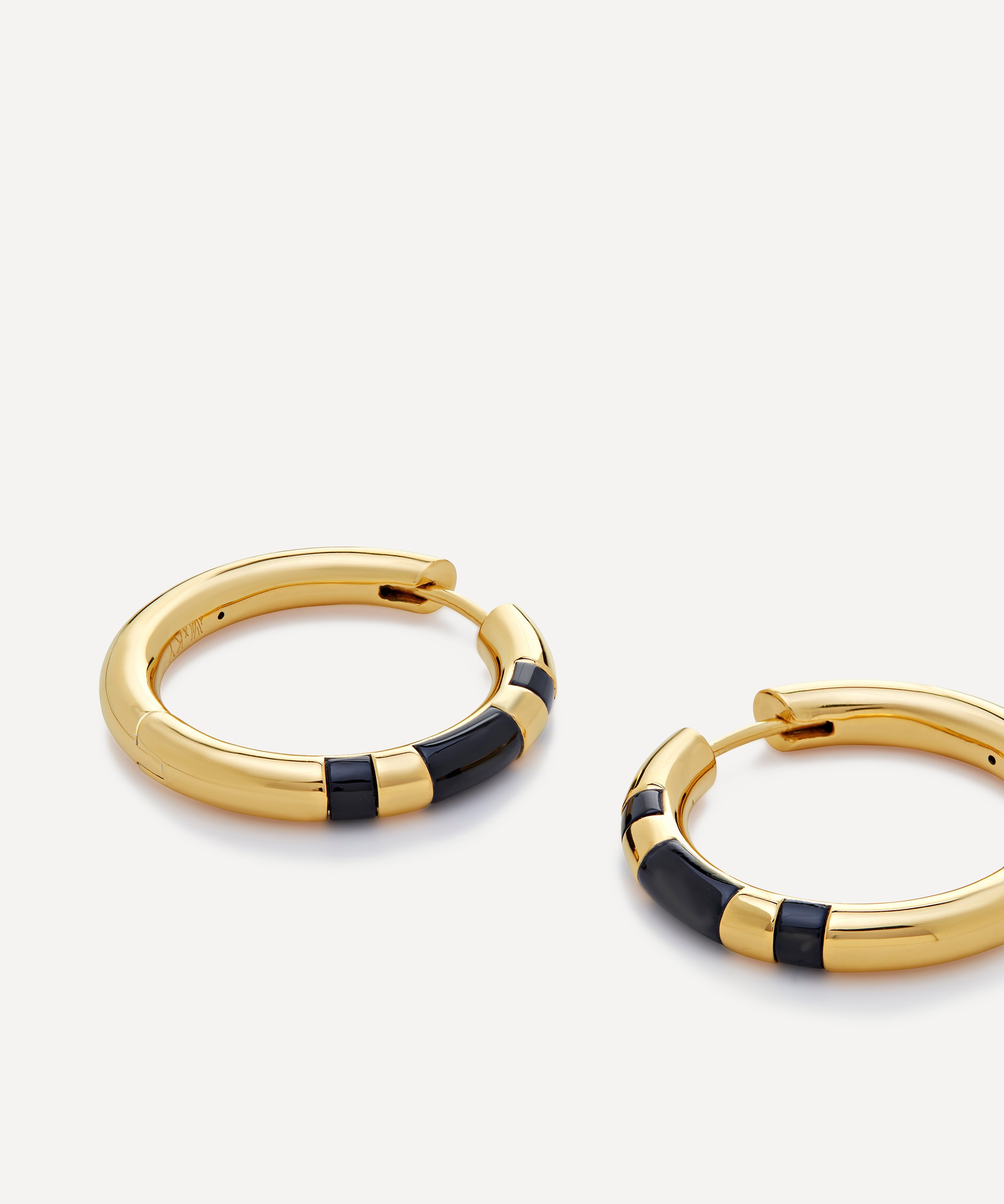 Monica Vinader - Kate Young 18ct Gold-Plated Vermeil Silver Tigers Eye Hoop Earrings image number 2